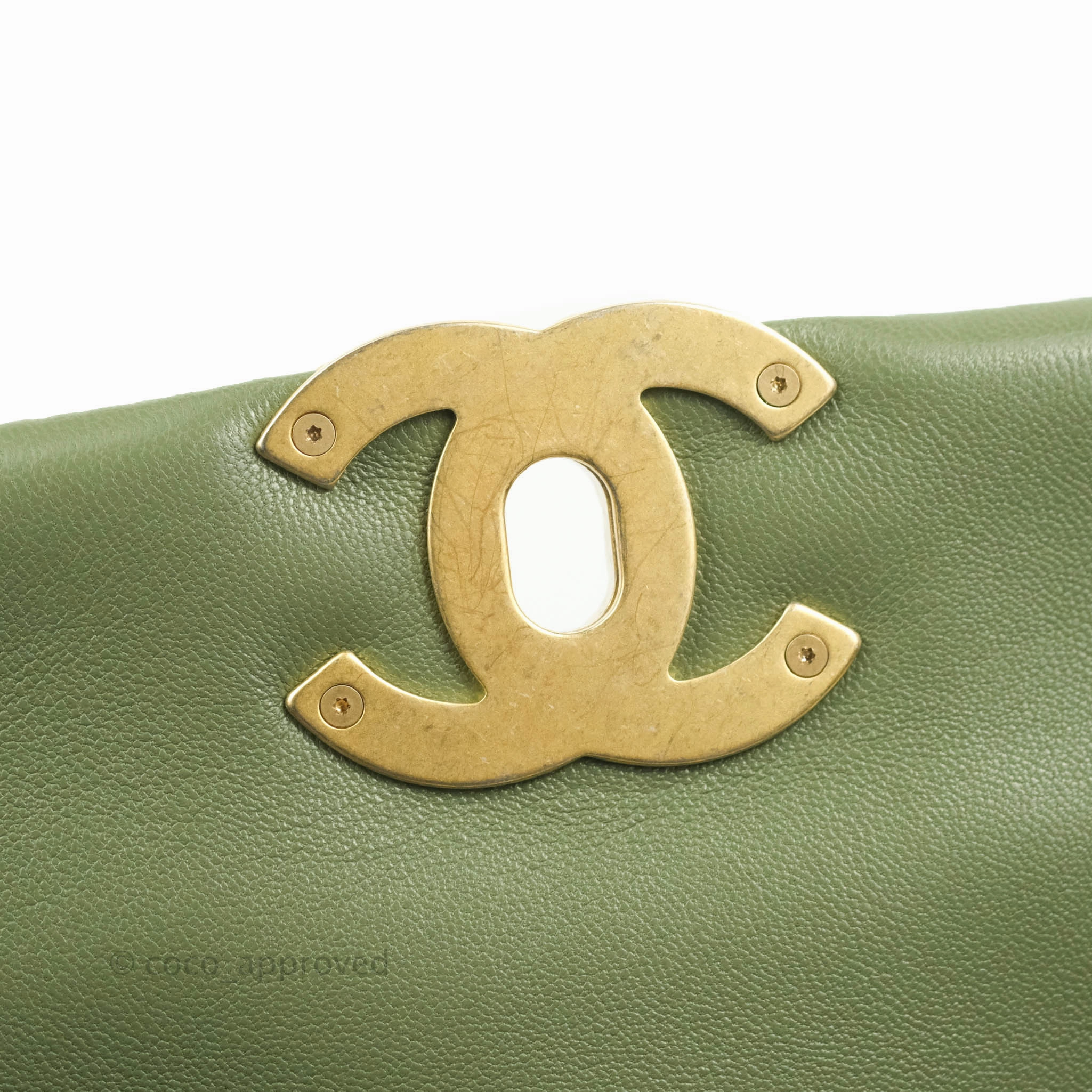 Chanel 19 Small Olive Green Mixed Hardware