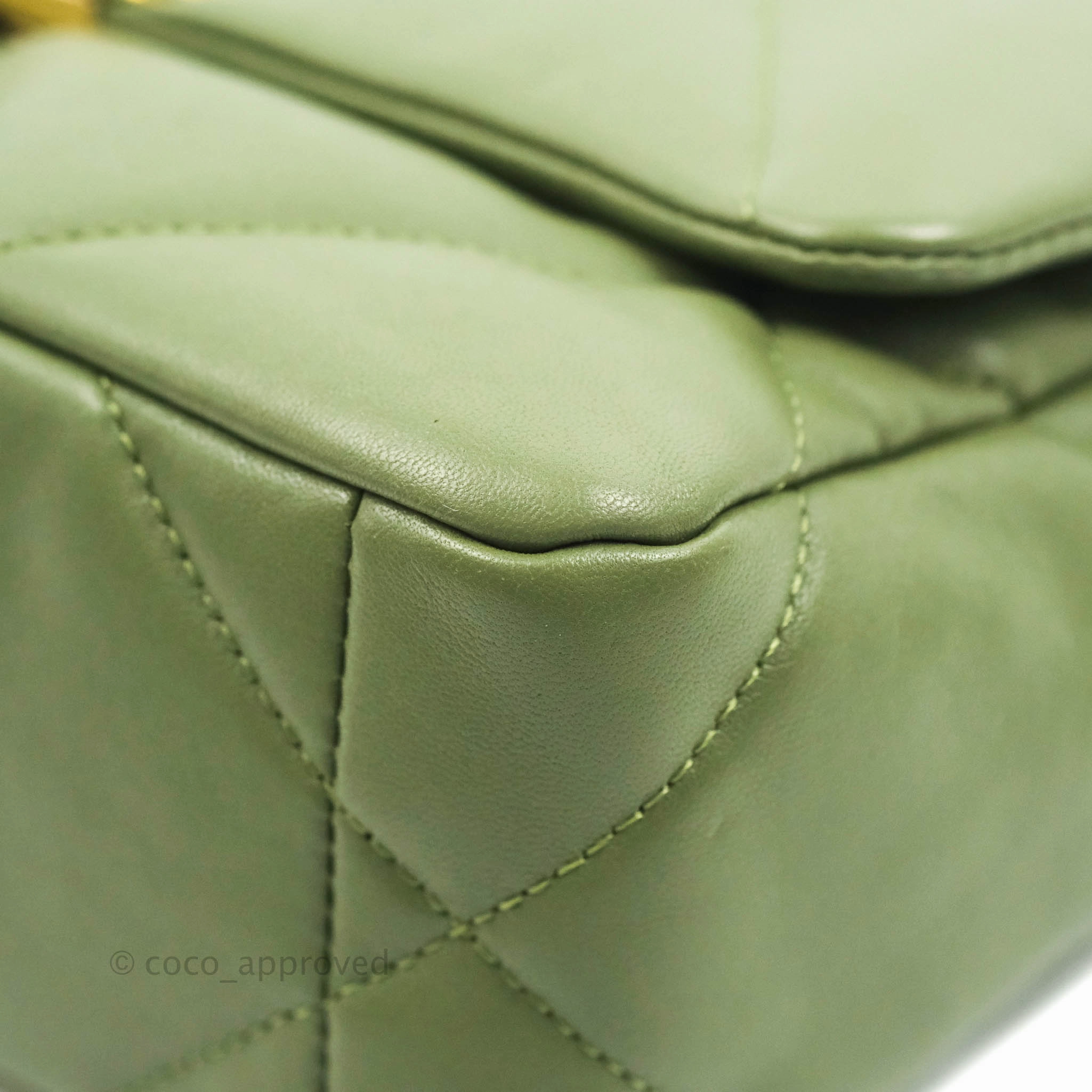 Chanel 19 Small Olive Green Mixed Hardware