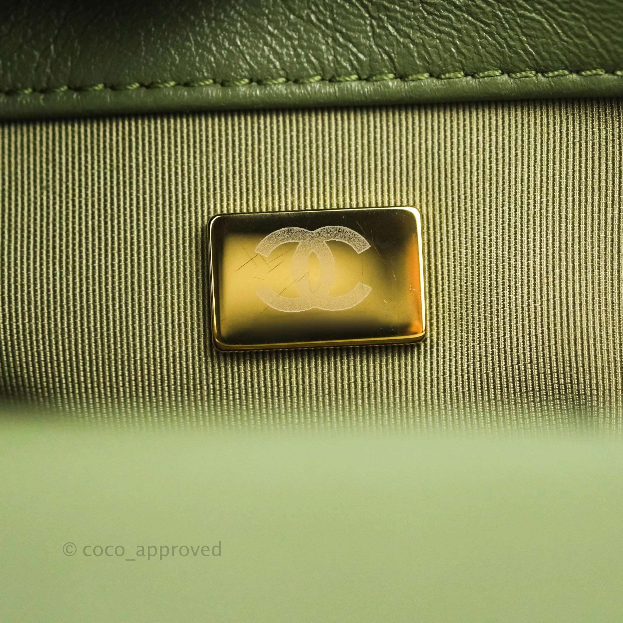 Chanel 19 Small Olive Green Mixed Hardware