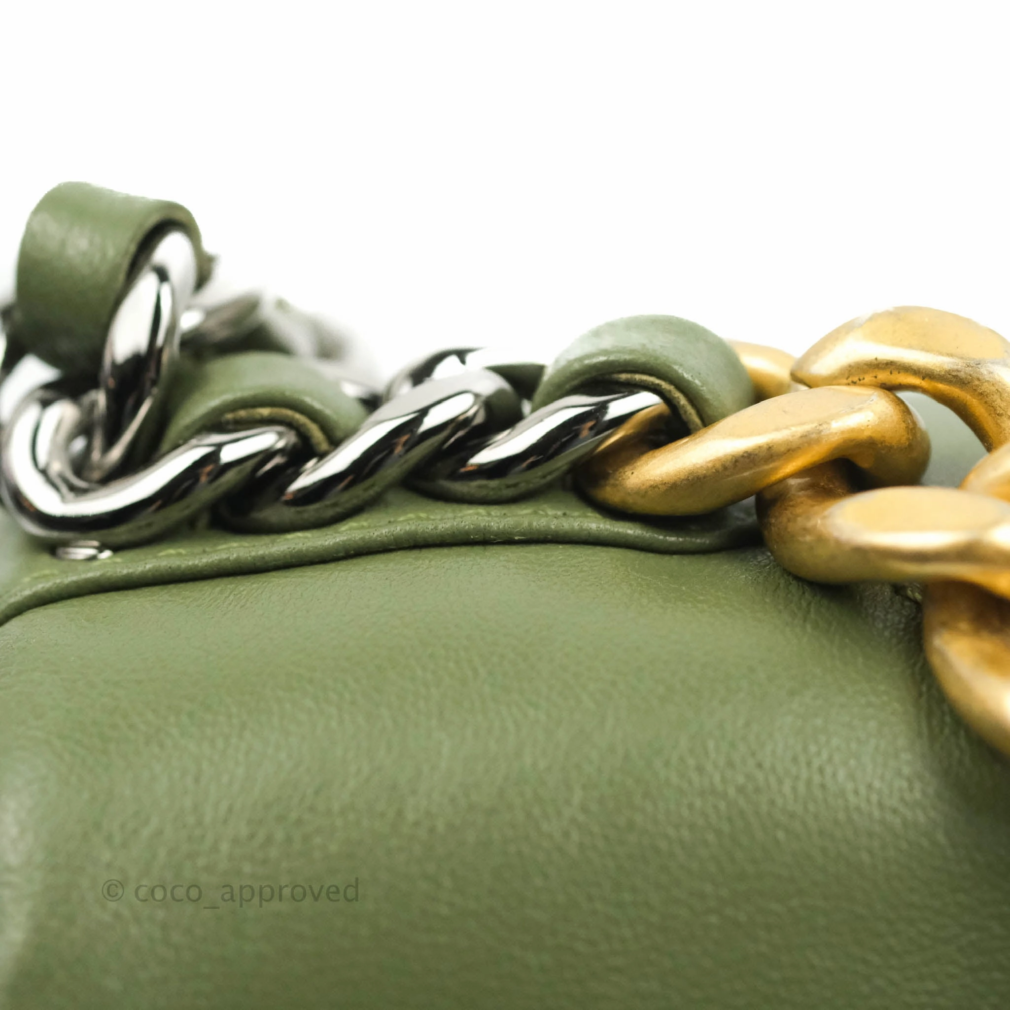 Chanel 19 Small Olive Green Mixed Hardware