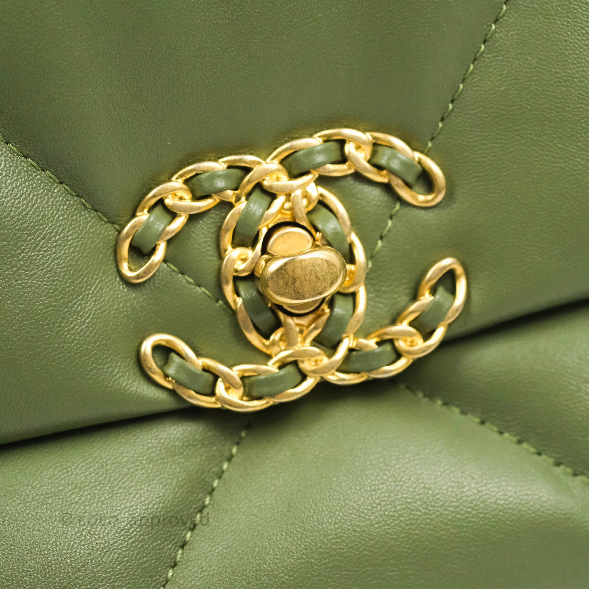Chanel 19 Small Olive Green Mixed Hardware
