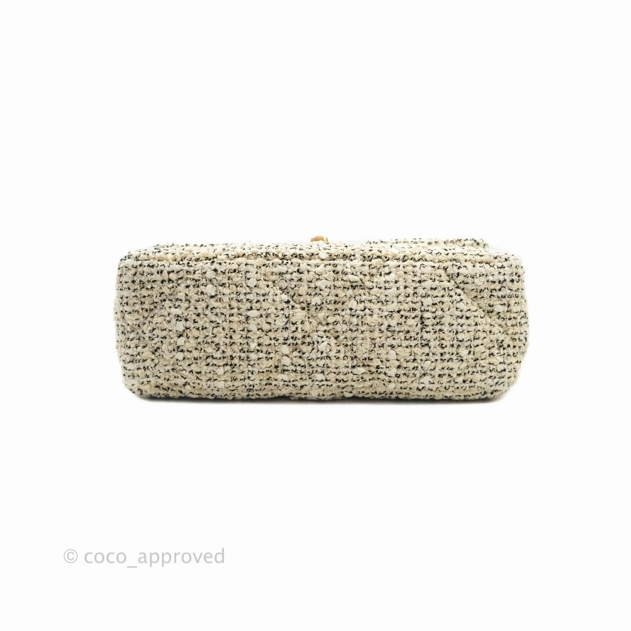 Chanel 19 Small Oreo Tweed Cream Mixed Hardware