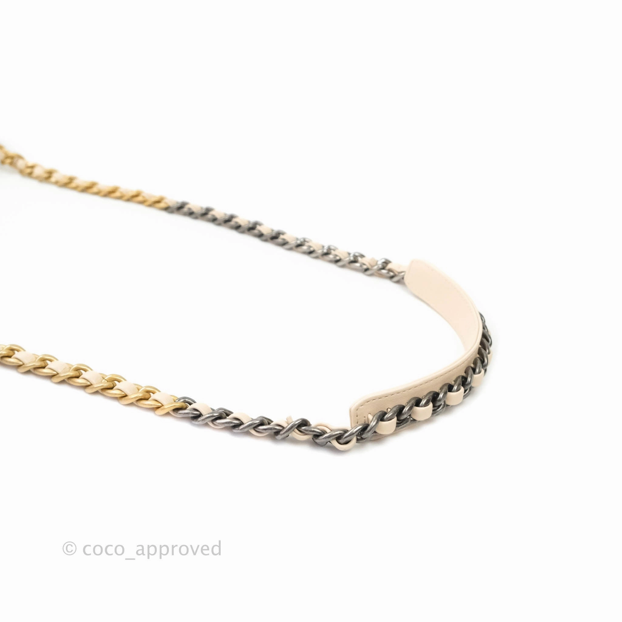 Chanel 19 Small Tweed Cream Mixed Hardware