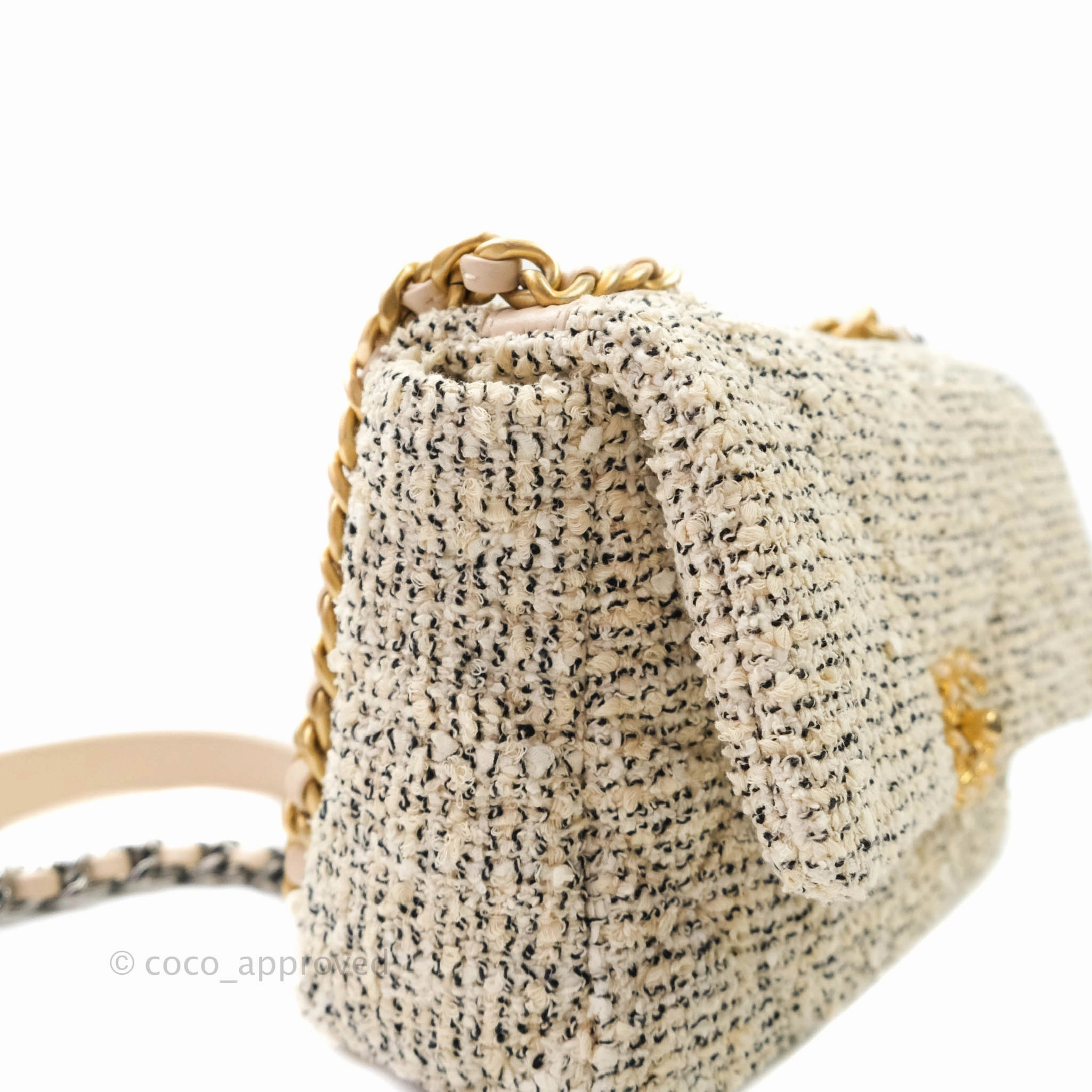Chanel 19 Small Tweed Oreo Cream Mixed Hardware