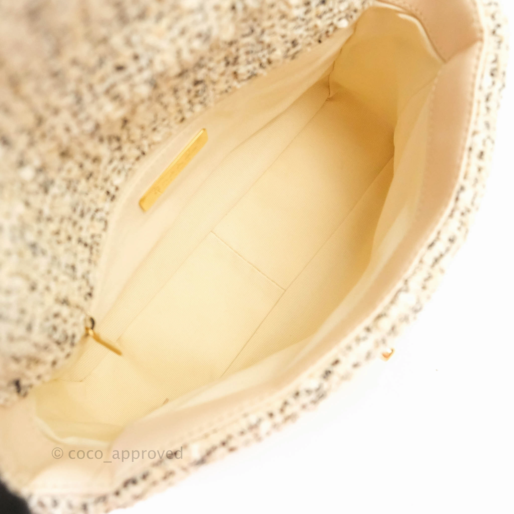 Chanel 19 Small Tweed Oreo Cream Mixed Hardware