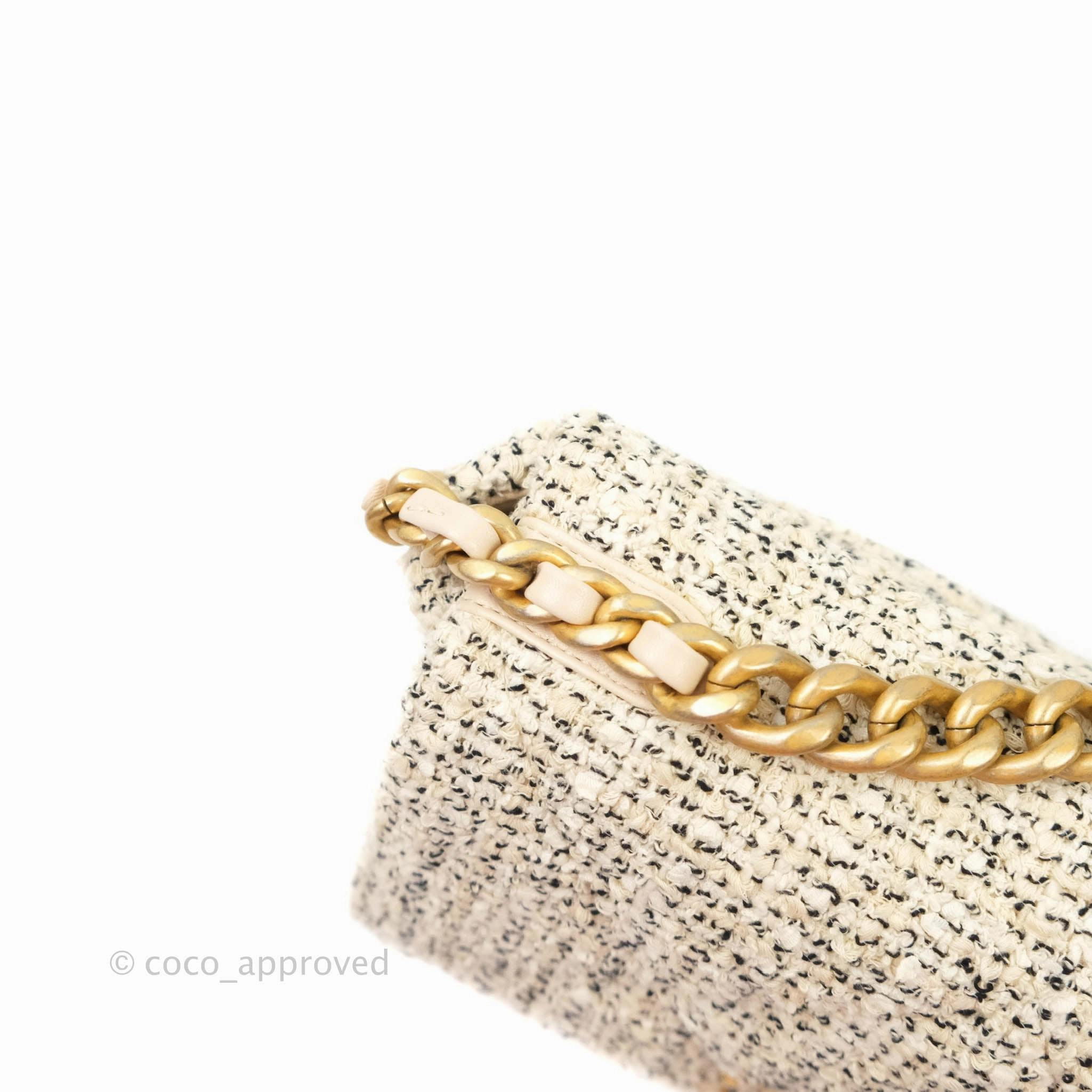 Chanel 19 Small Tweed Oreo Cream Mixed Hardware