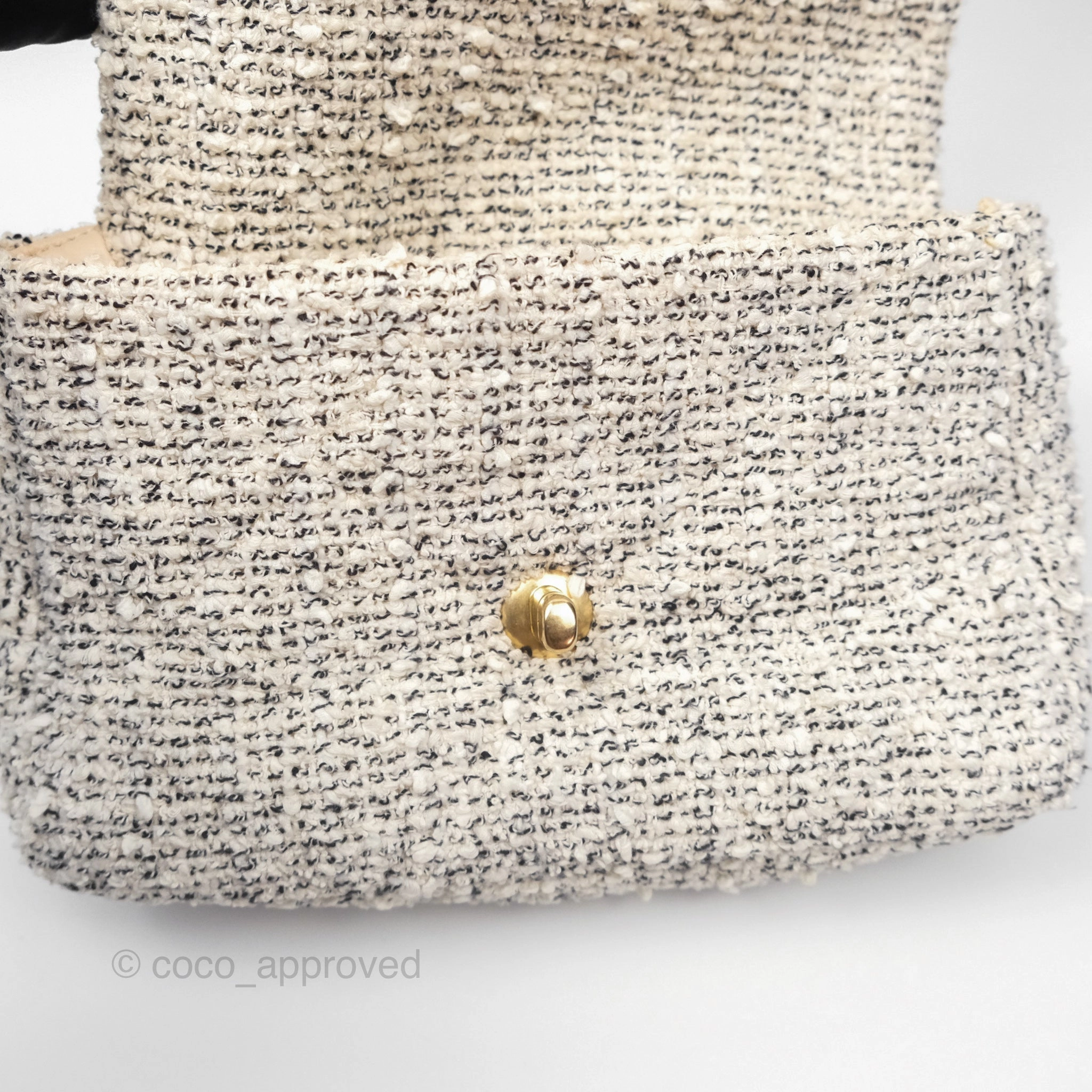 Chanel 19 Small Tweed Oreo Cream Mixed Hardware
