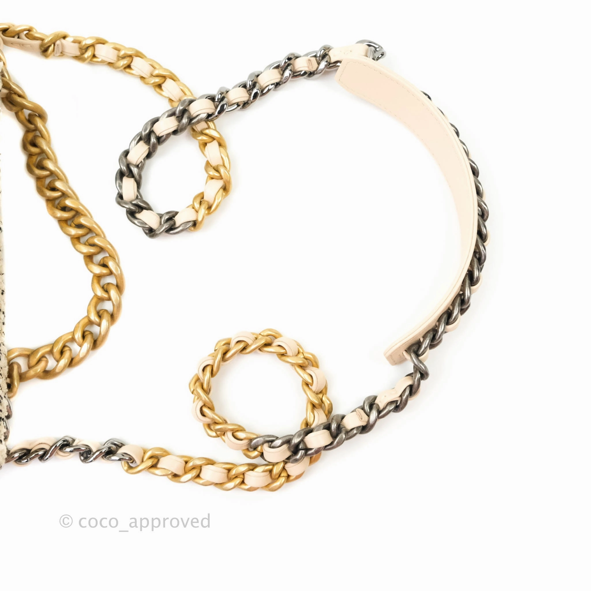 Chanel 19 Small Tweed Oreo Cream Mixed Hardware