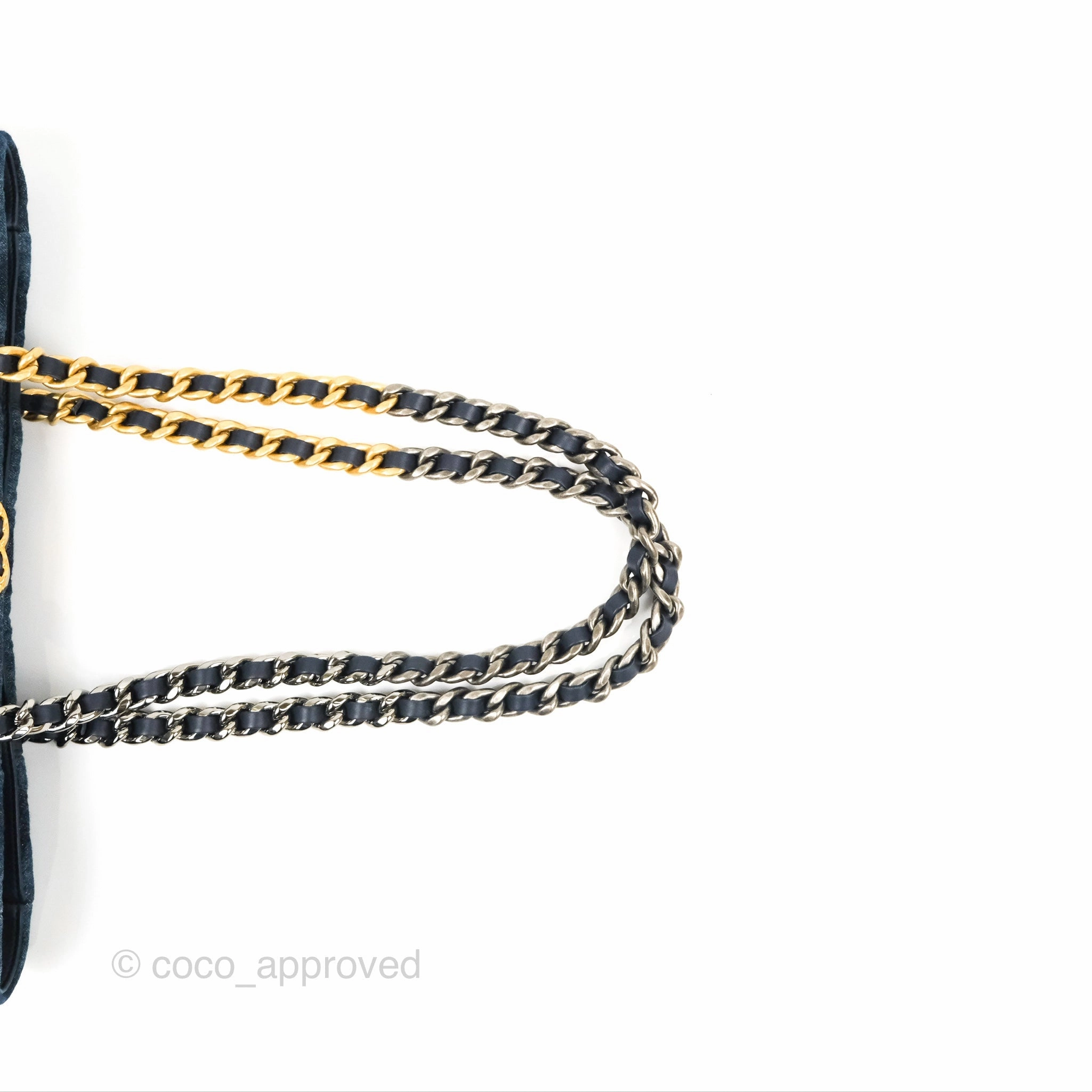 Chanel 19 Tote Quilted Denim Mixed Hardware