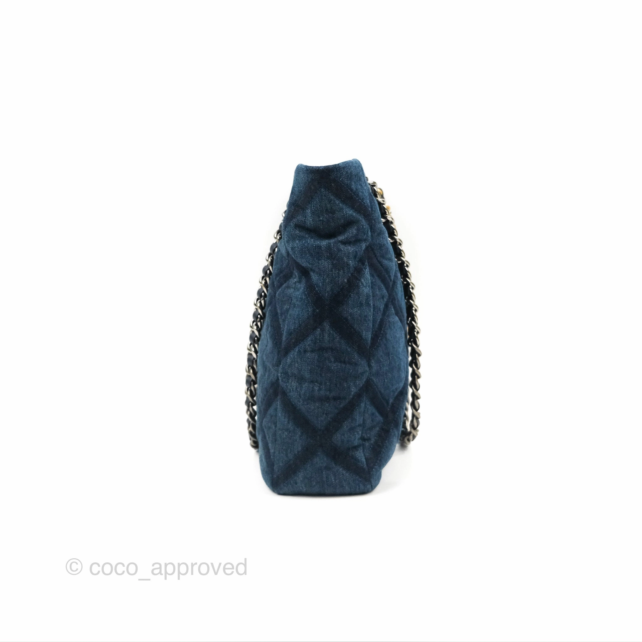 Chanel 19 Tote Quilted Denim Mixed Hardware