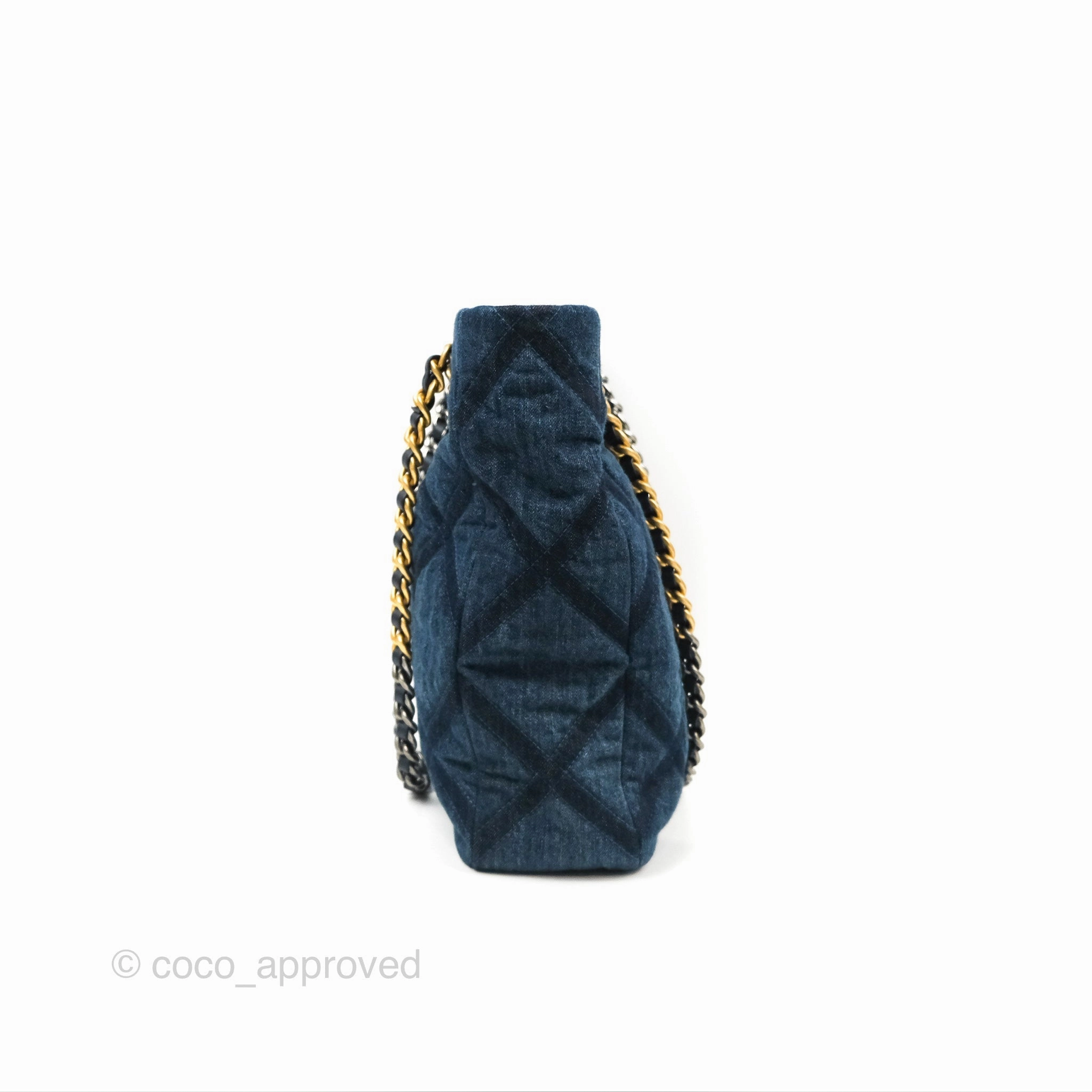 Chanel 19 Tote Quilted Denim Mixed Hardware