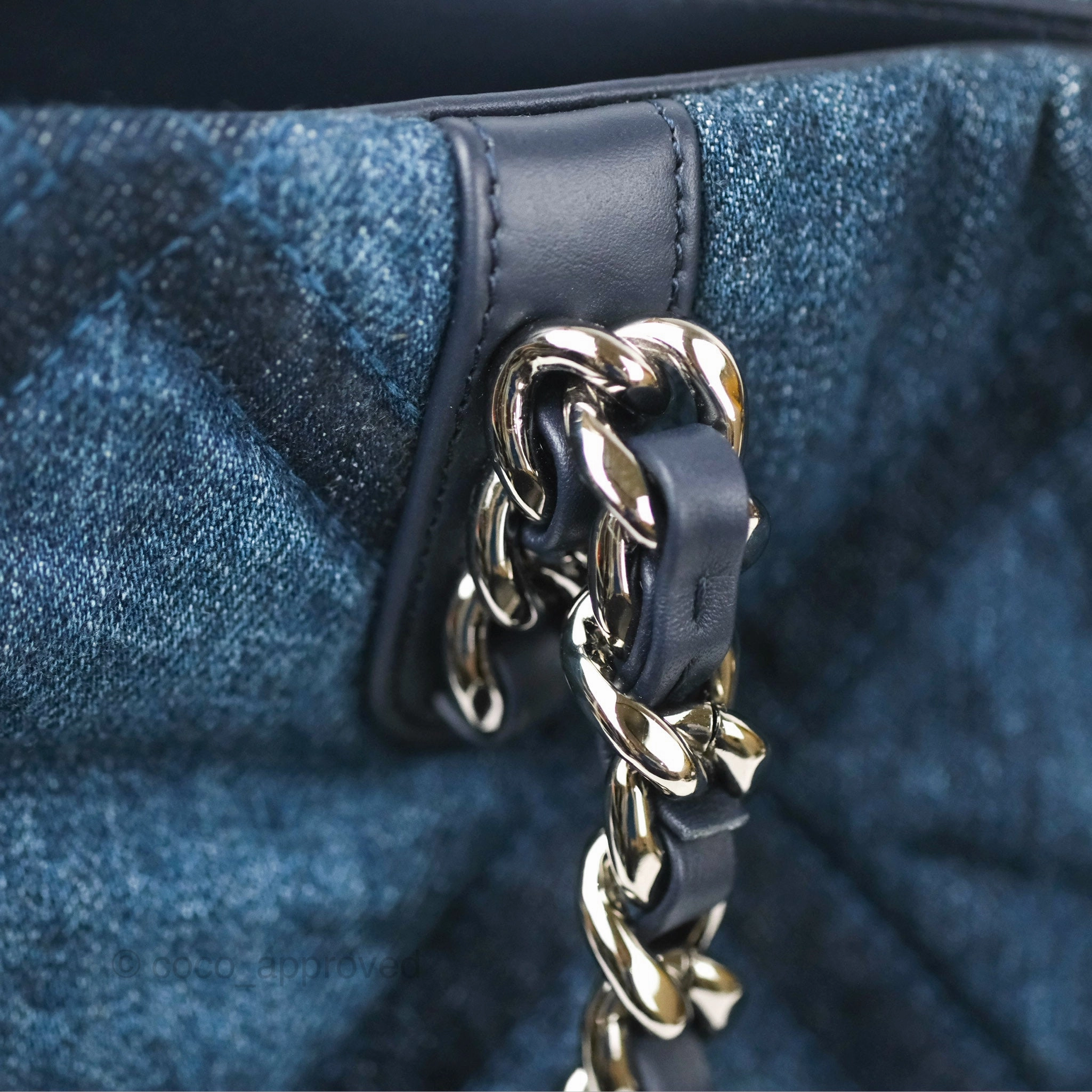 Chanel 19 Tote Quilted Denim Mixed Hardware