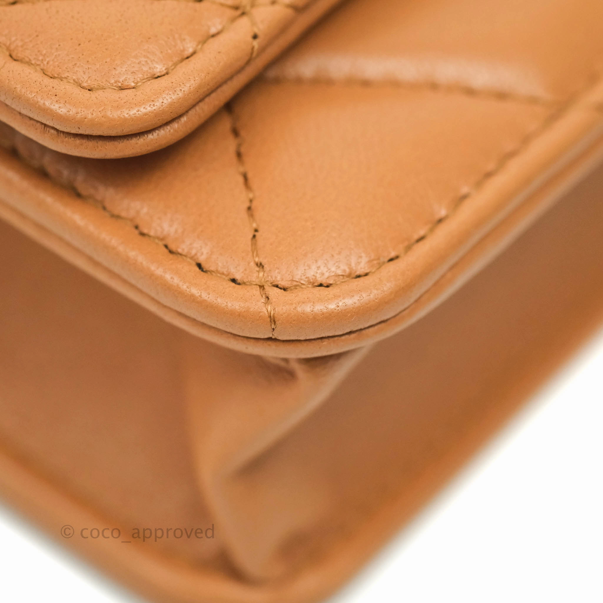 Chanel 19 Wallet on Chain WOC Dark Beige Caramel Lambskin Mixed Hardware 21K