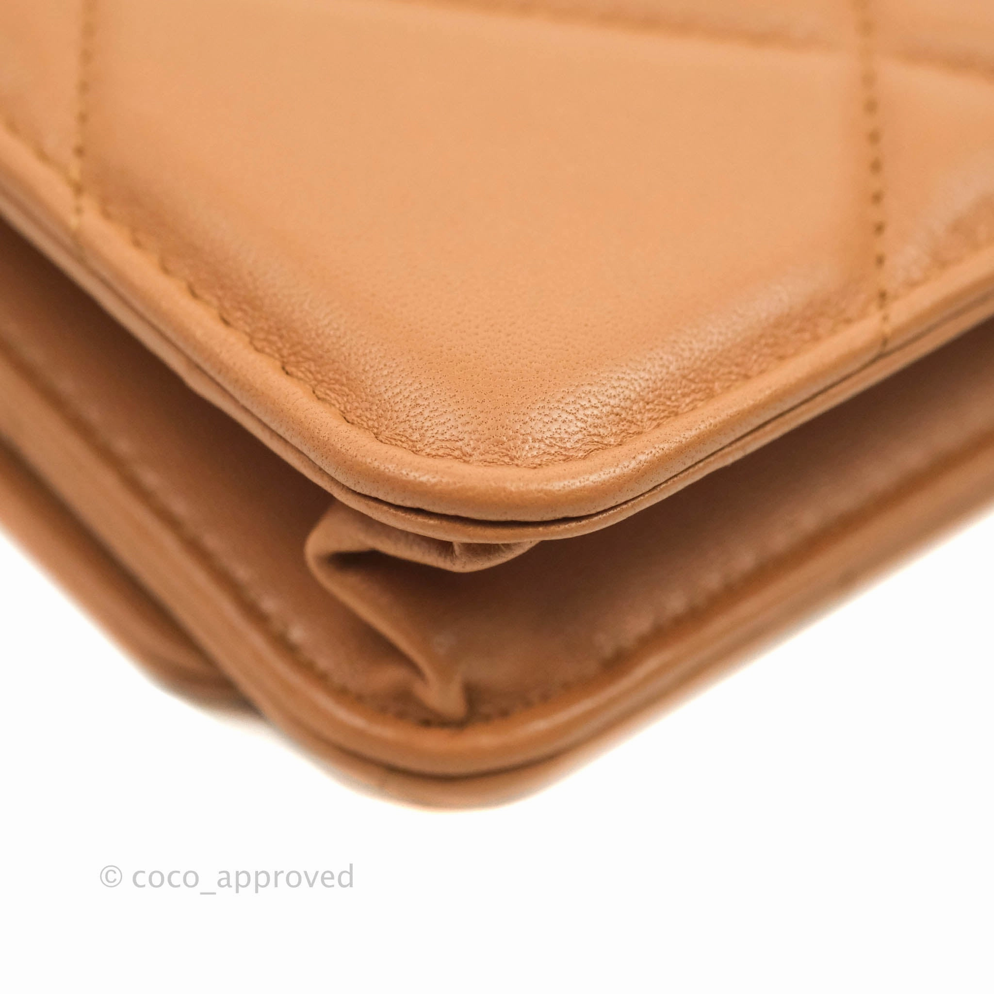 Chanel 19 Wallet on Chain WOC Dark Beige Caramel Lambskin Mixed Hardware 21K