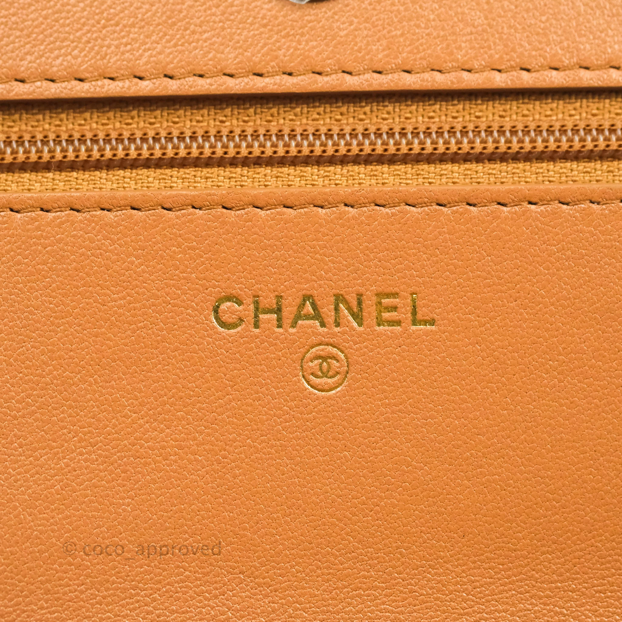Chanel 19 Wallet on Chain WOC Dark Beige Caramel Lambskin Mixed Hardware 21K