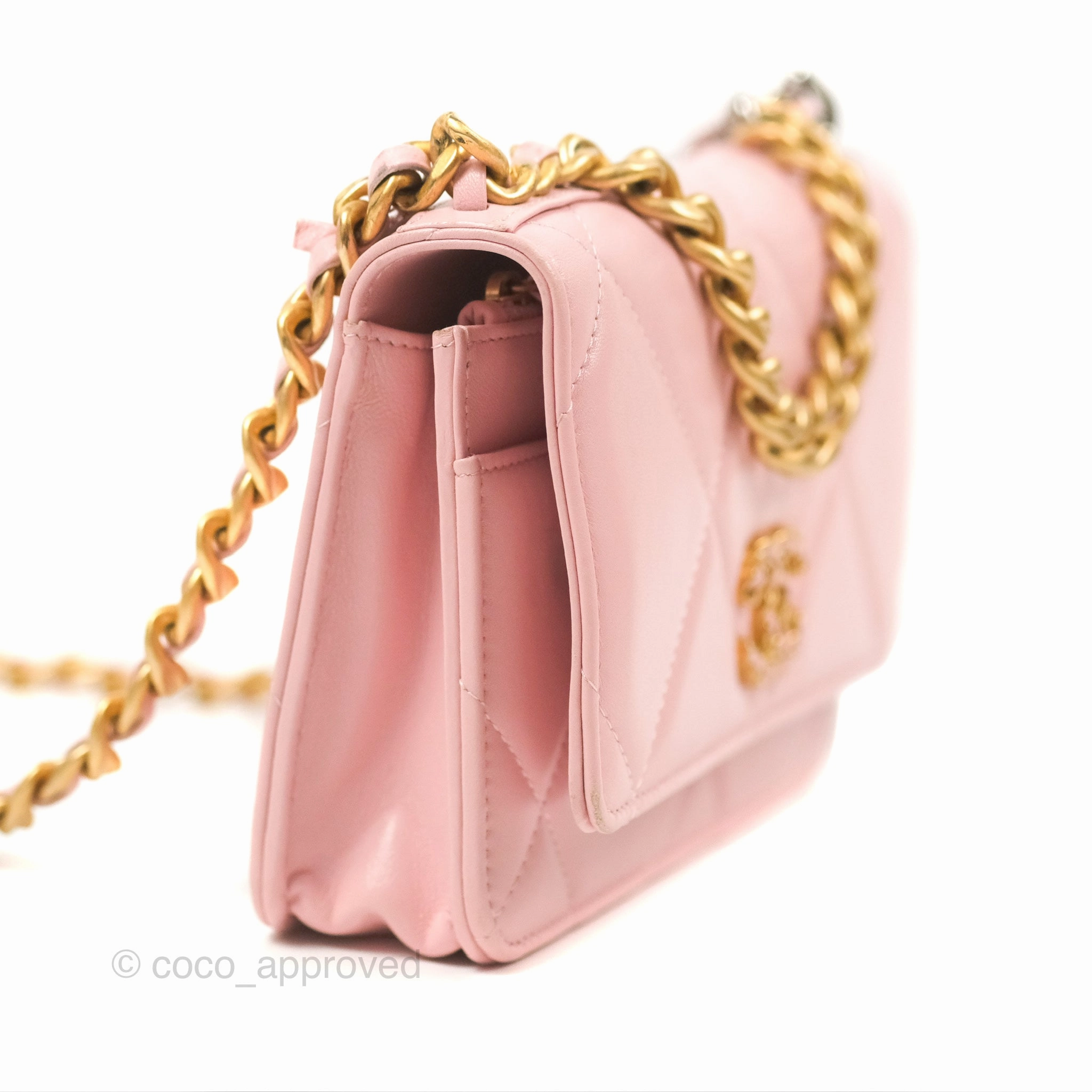 Chanel 19 Wallet on Chain WOC Light Pink Mixed Hardware