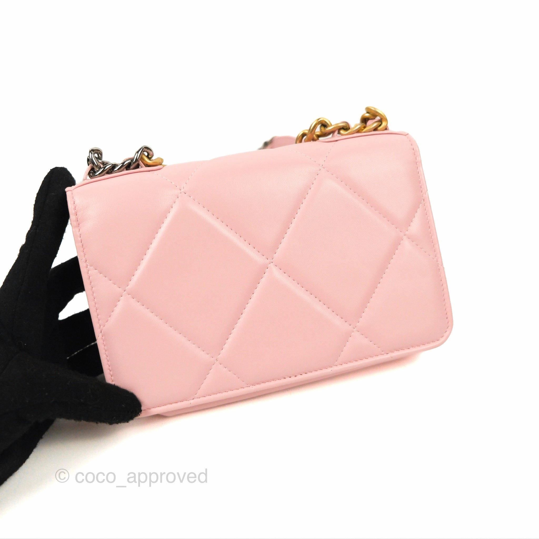 Chanel 19 Wallet on Chain WOC Light Pink Mixed Hardware