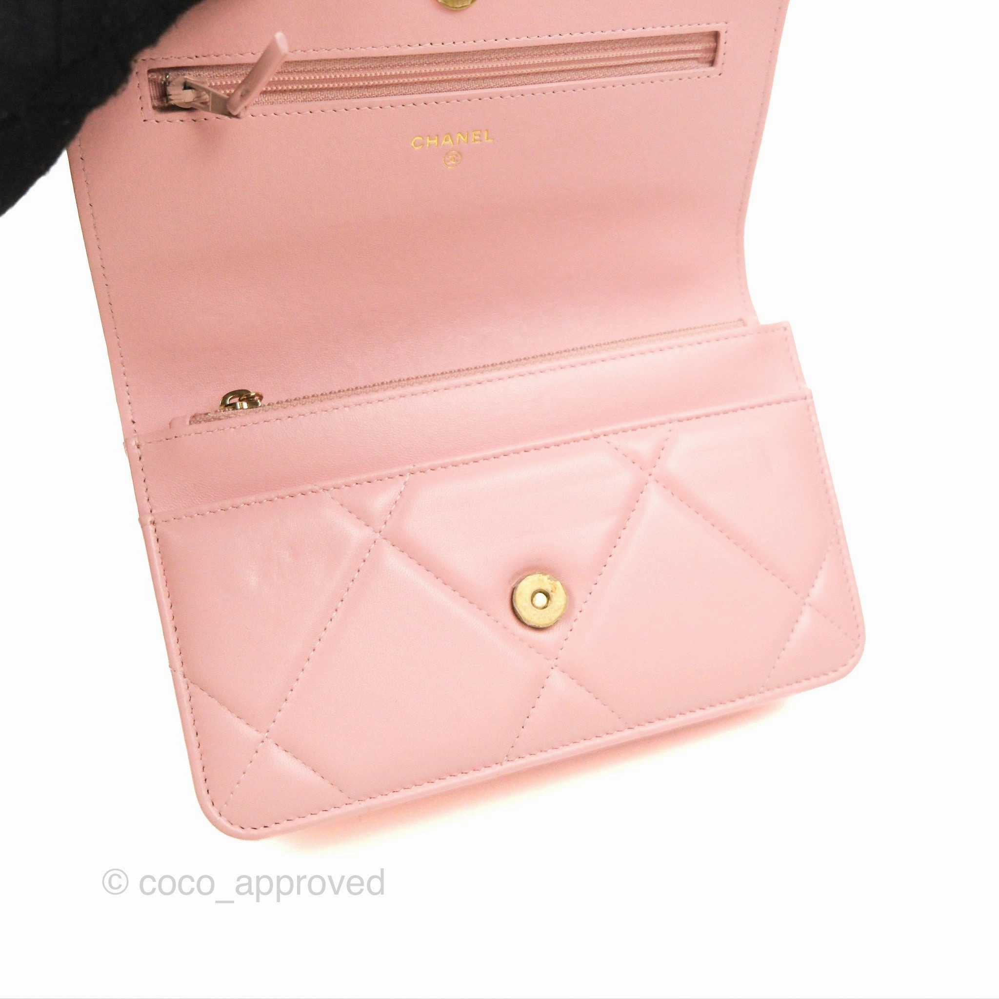Chanel 19 Wallet on Chain WOC Light Pink Mixed Hardware