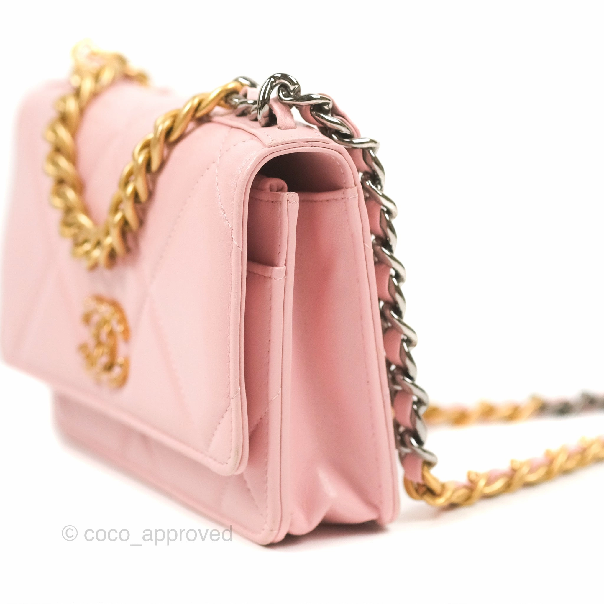 Chanel 19 Wallet on Chain WOC Light Pink Mixed Hardware