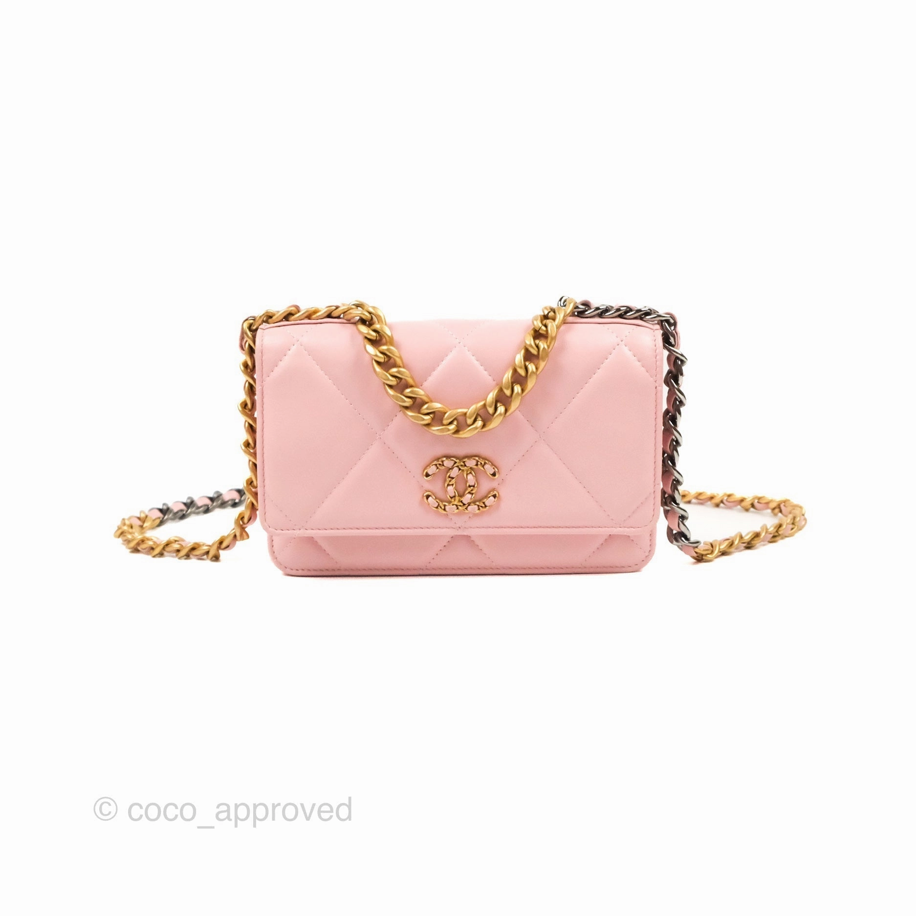 Chanel 19 Wallet on Chain WOC Light Pink Mixed Hardware