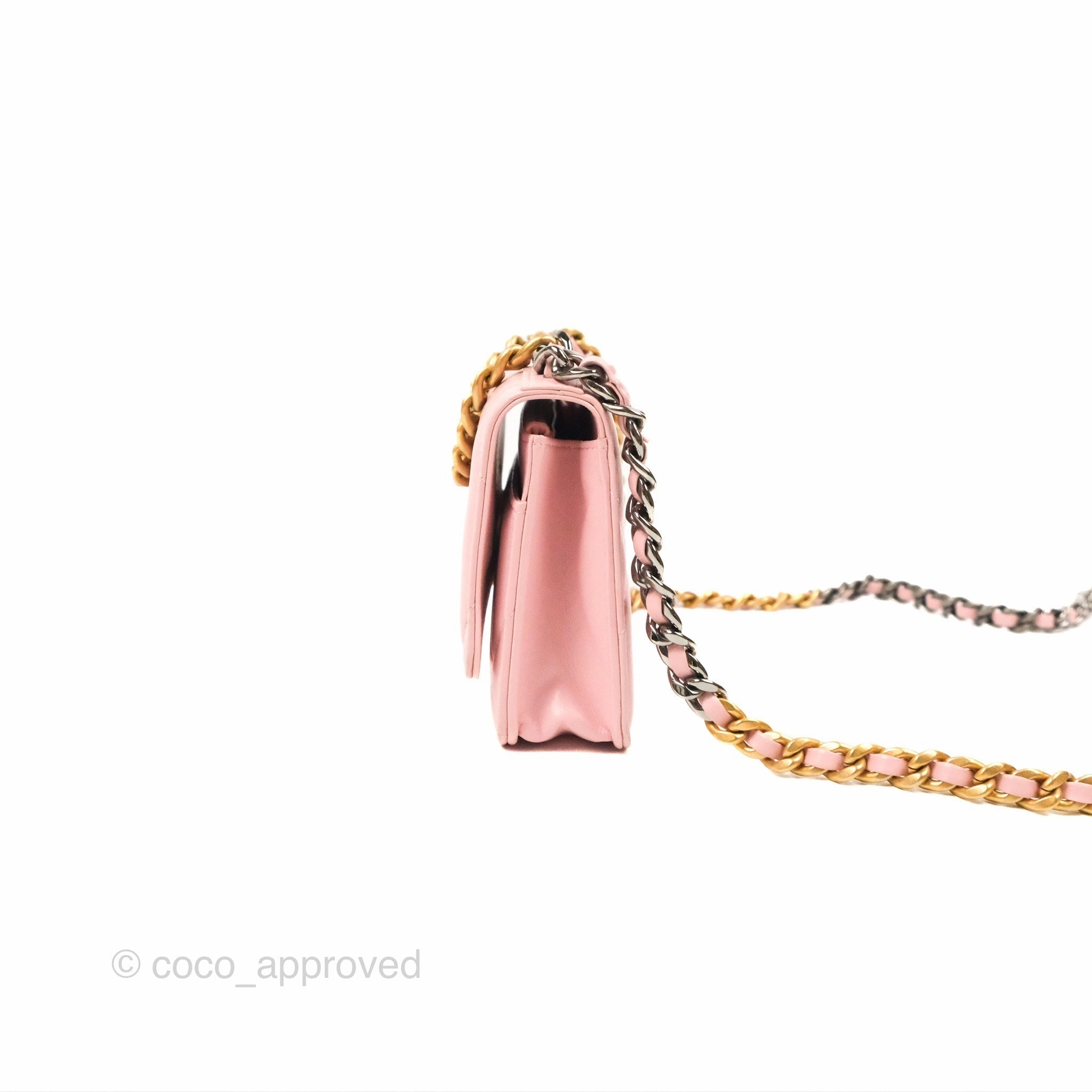 Chanel 19 Wallet on Chain WOC Light Pink Mixed Hardware