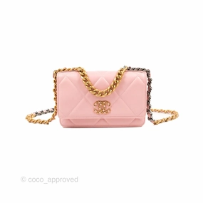 Chanel 19 Wallet on Chain WOC Light Pink Mixed Hardware
