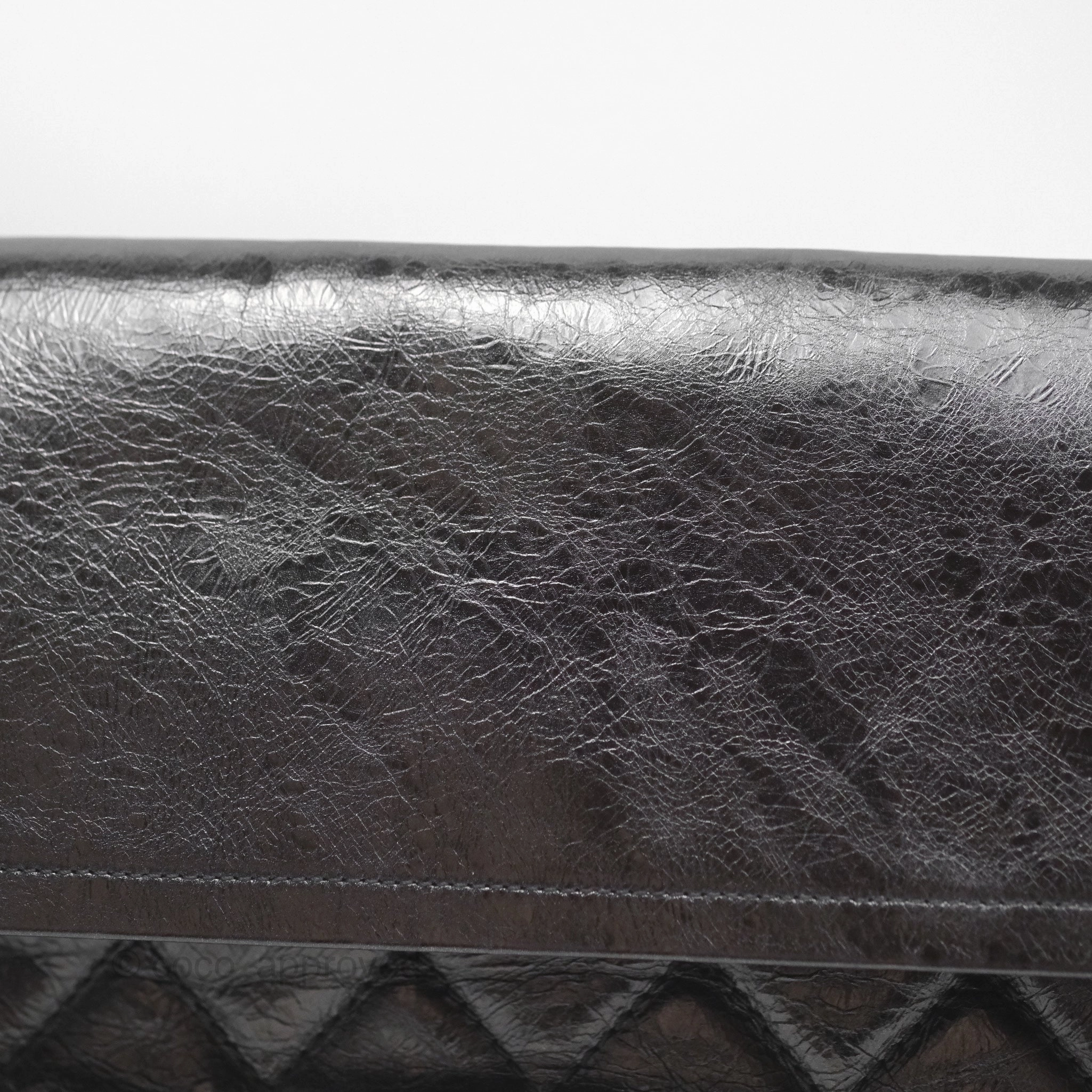Chanel 228 Reissue Flap Quilted Black Crumpled Calfskin Ruthenium Hardware