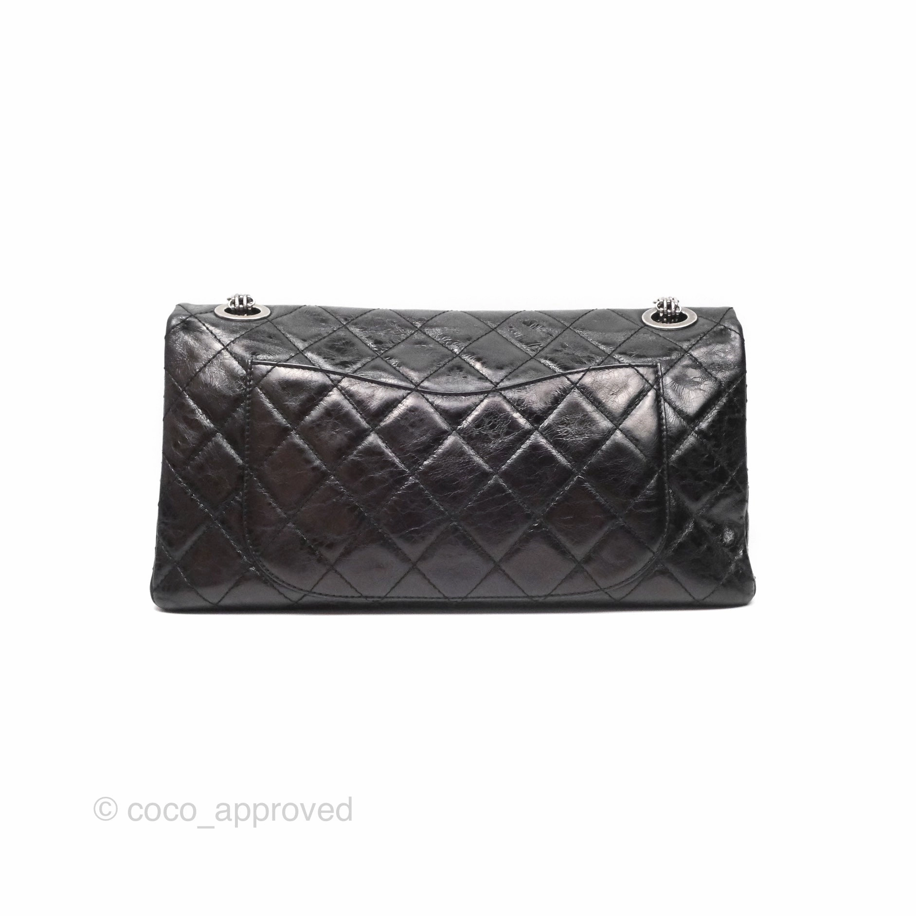 Chanel 228 Reissue Flap Quilted Black Crumpled Calfskin Ruthenium Hardware