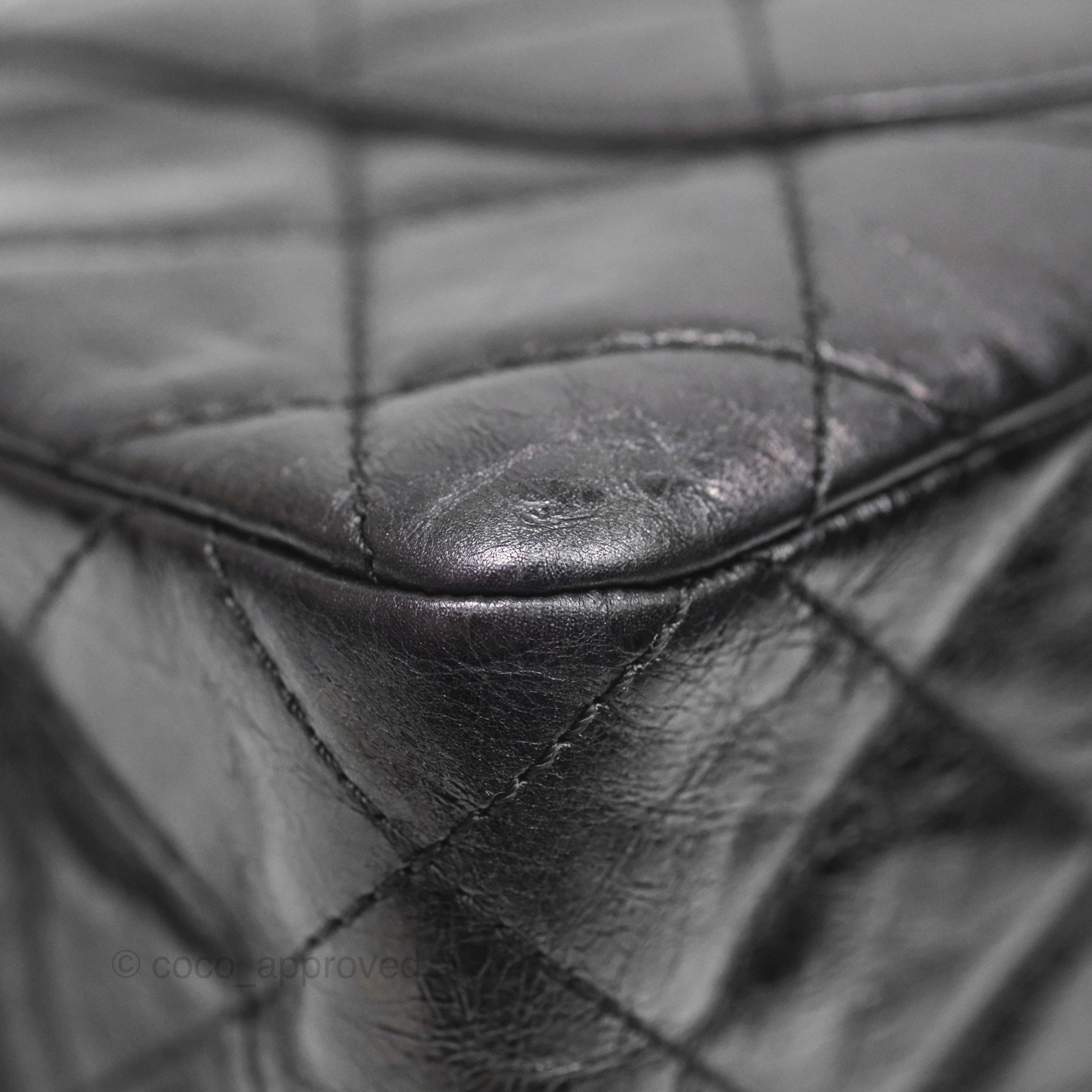 Chanel 228 Reissue Flap Quilted Black Crumpled Calfskin Ruthenium Hardware