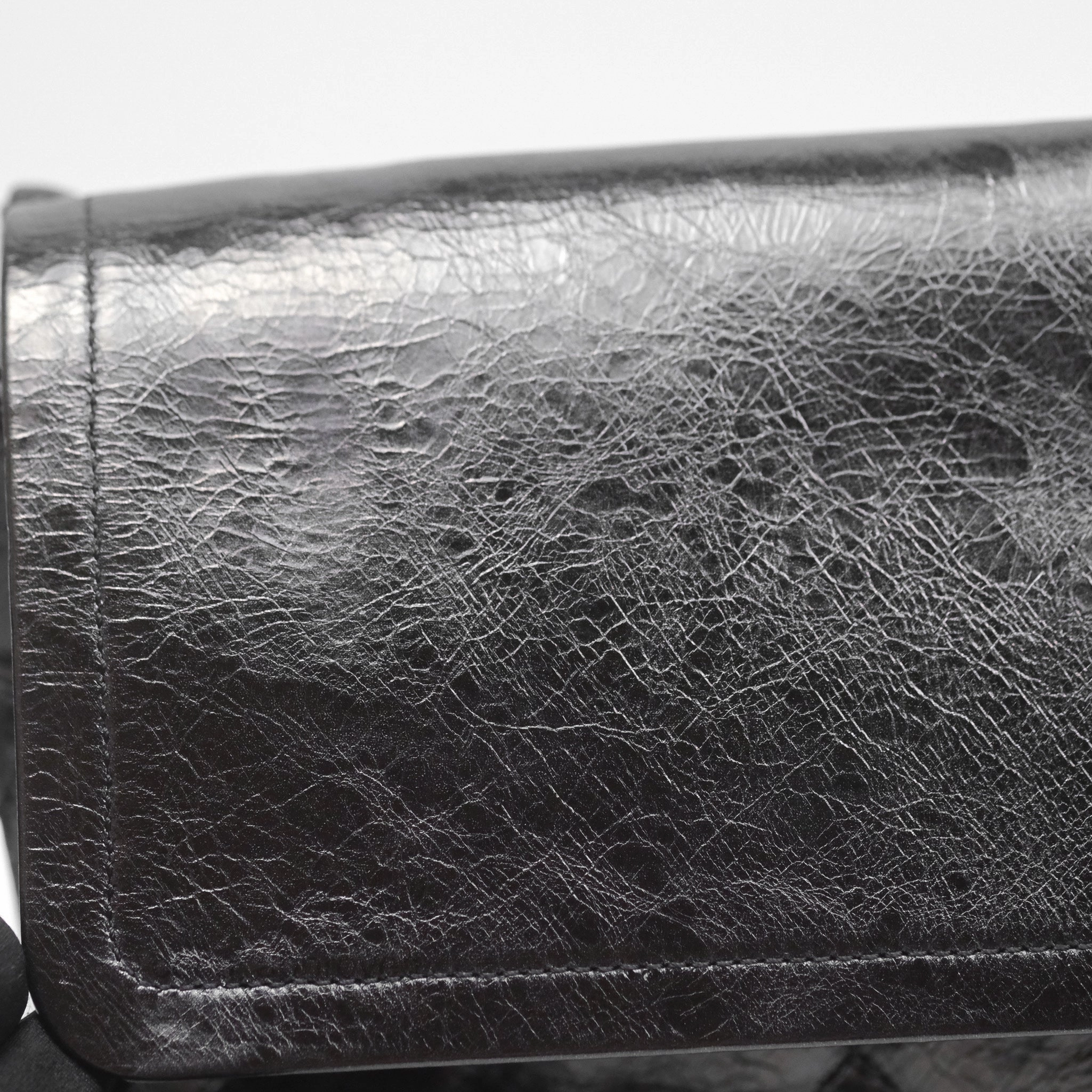 Chanel 228 Reissue Flap Quilted Black Crumpled Calfskin Ruthenium Hardware