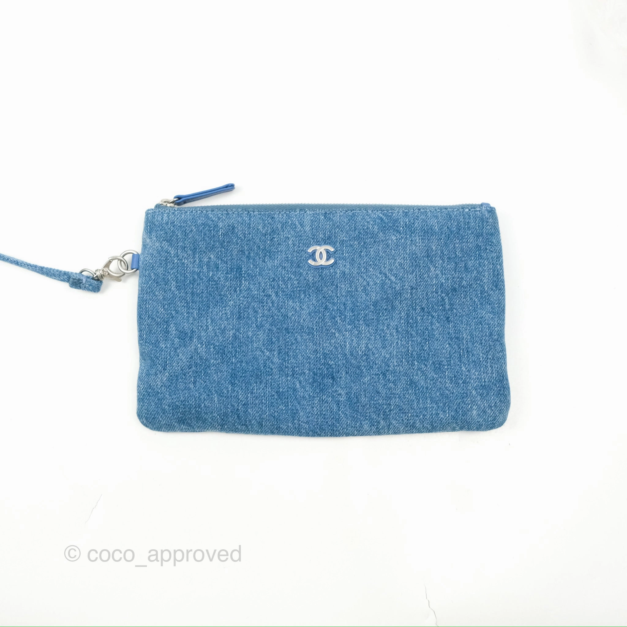 Chanel 22 Medium Denim Sequins Aged Silver Hardware