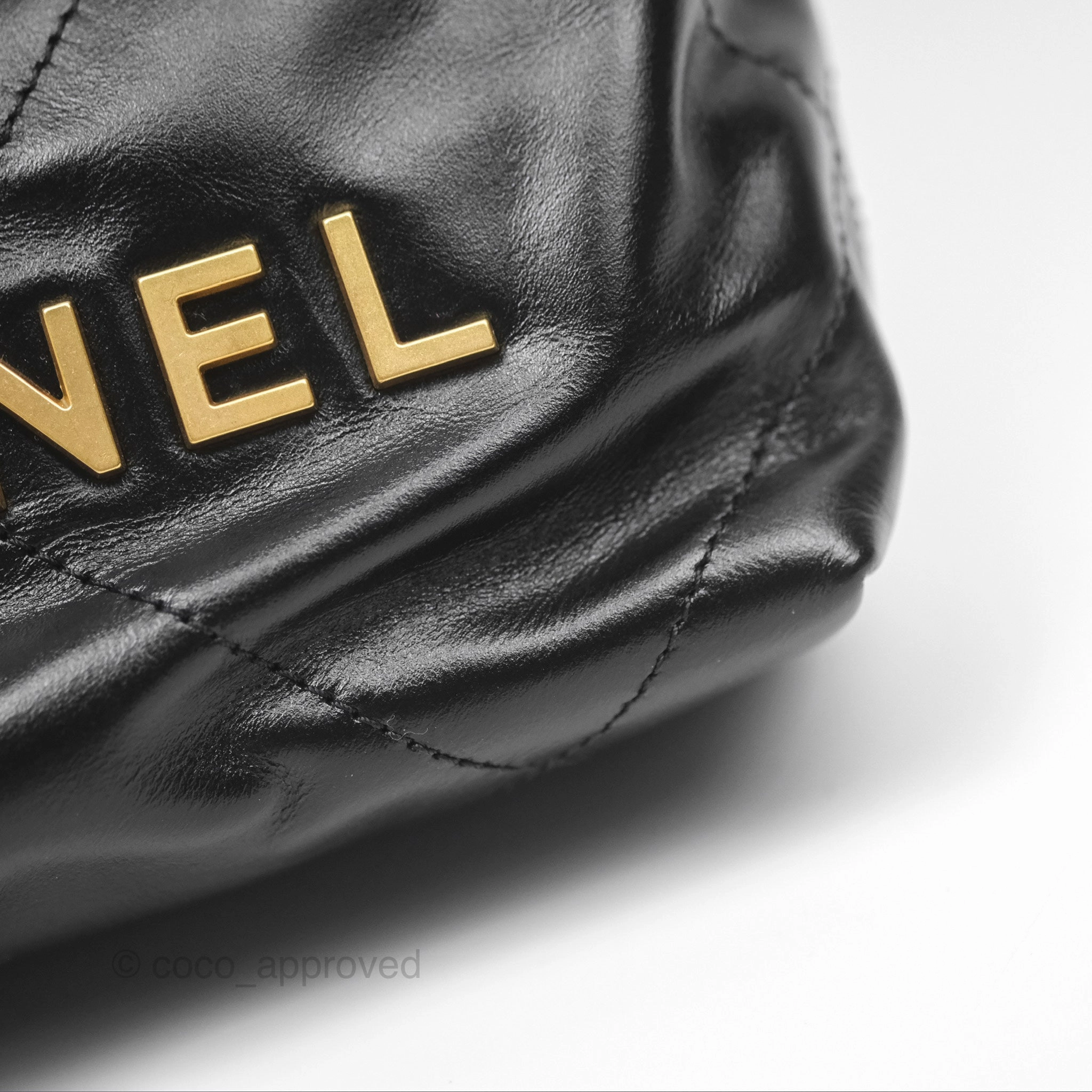 Chanel 22 Mini Bag Black Crumpled Calfskin