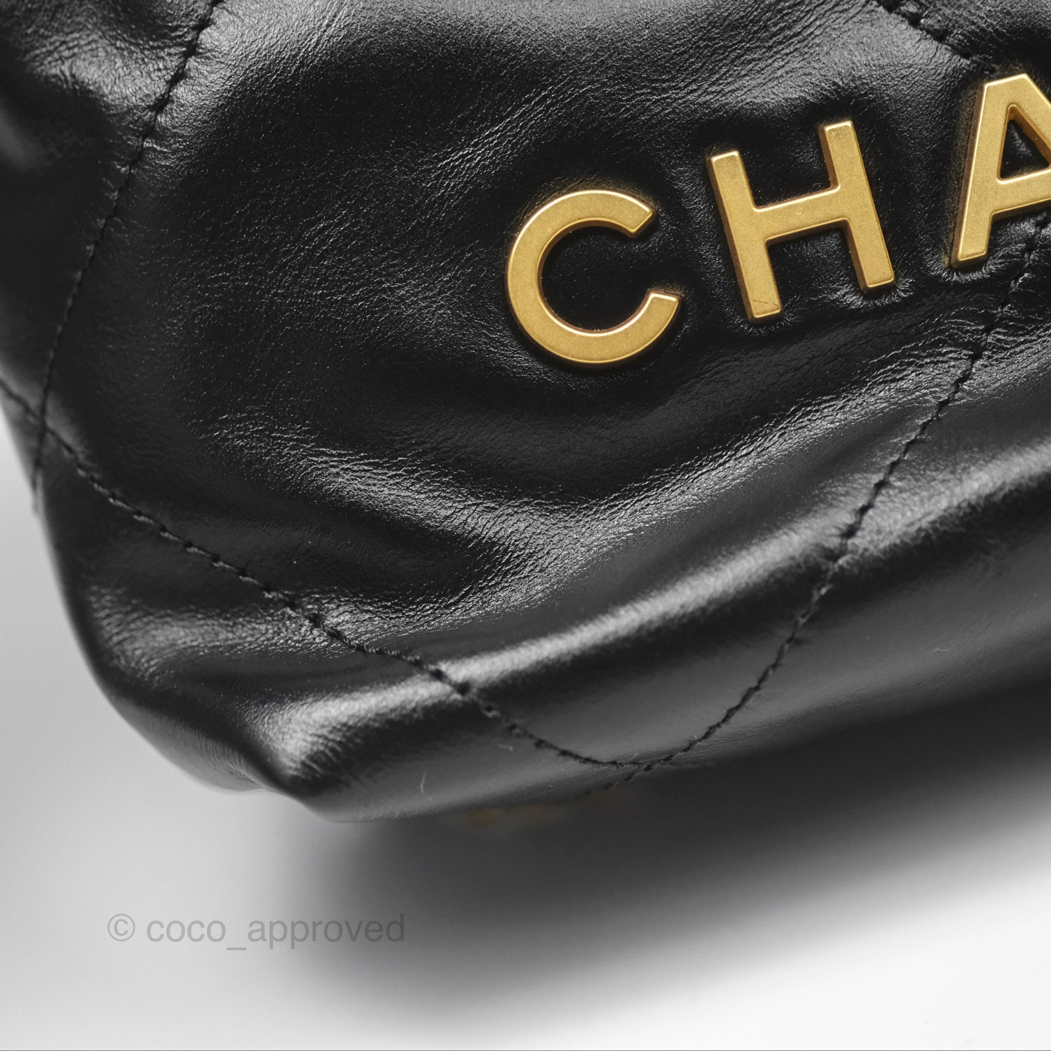 Chanel 22 Mini Bag Black Crumpled Calfskin
