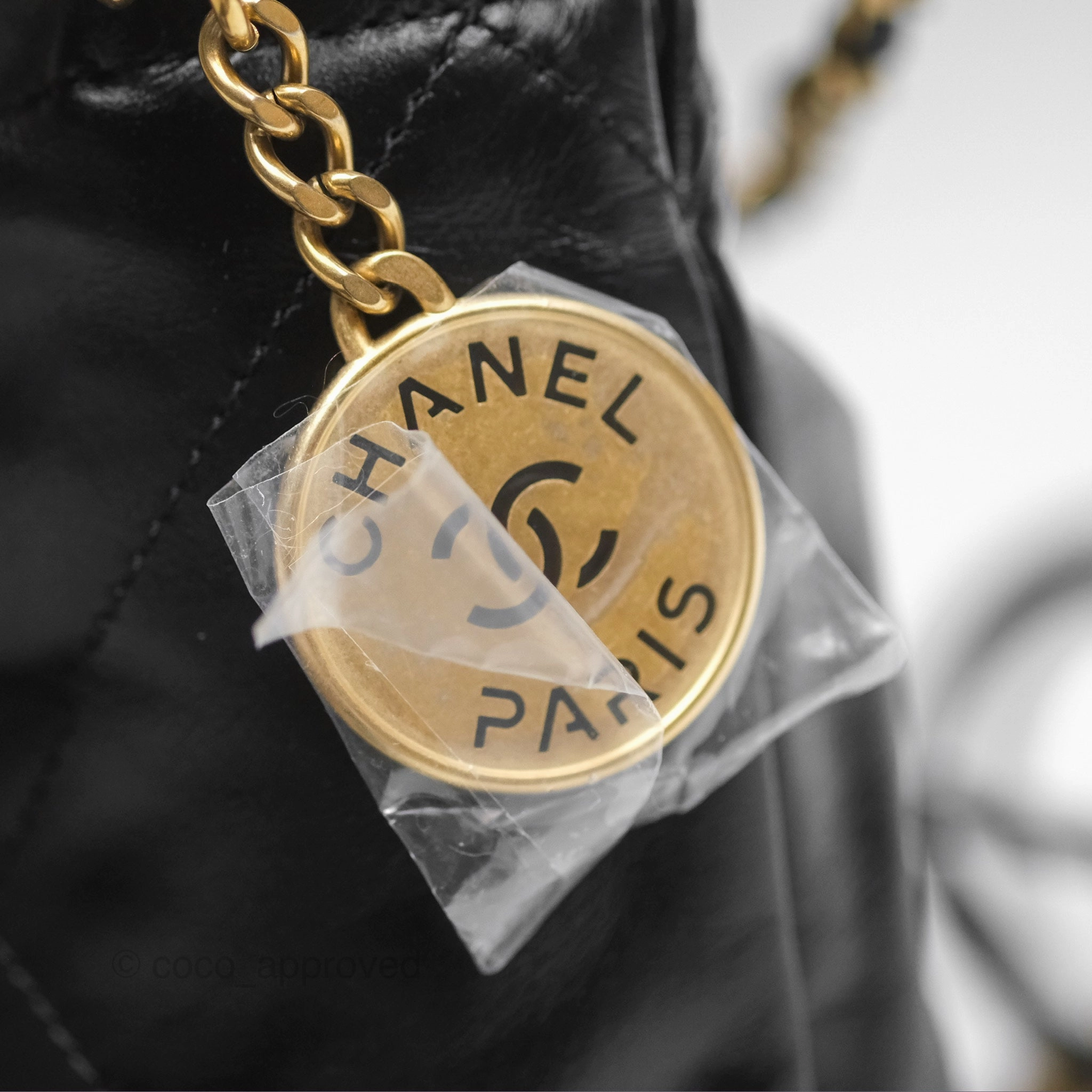 Chanel 22 Mini Bag Black Crumpled Calfskin