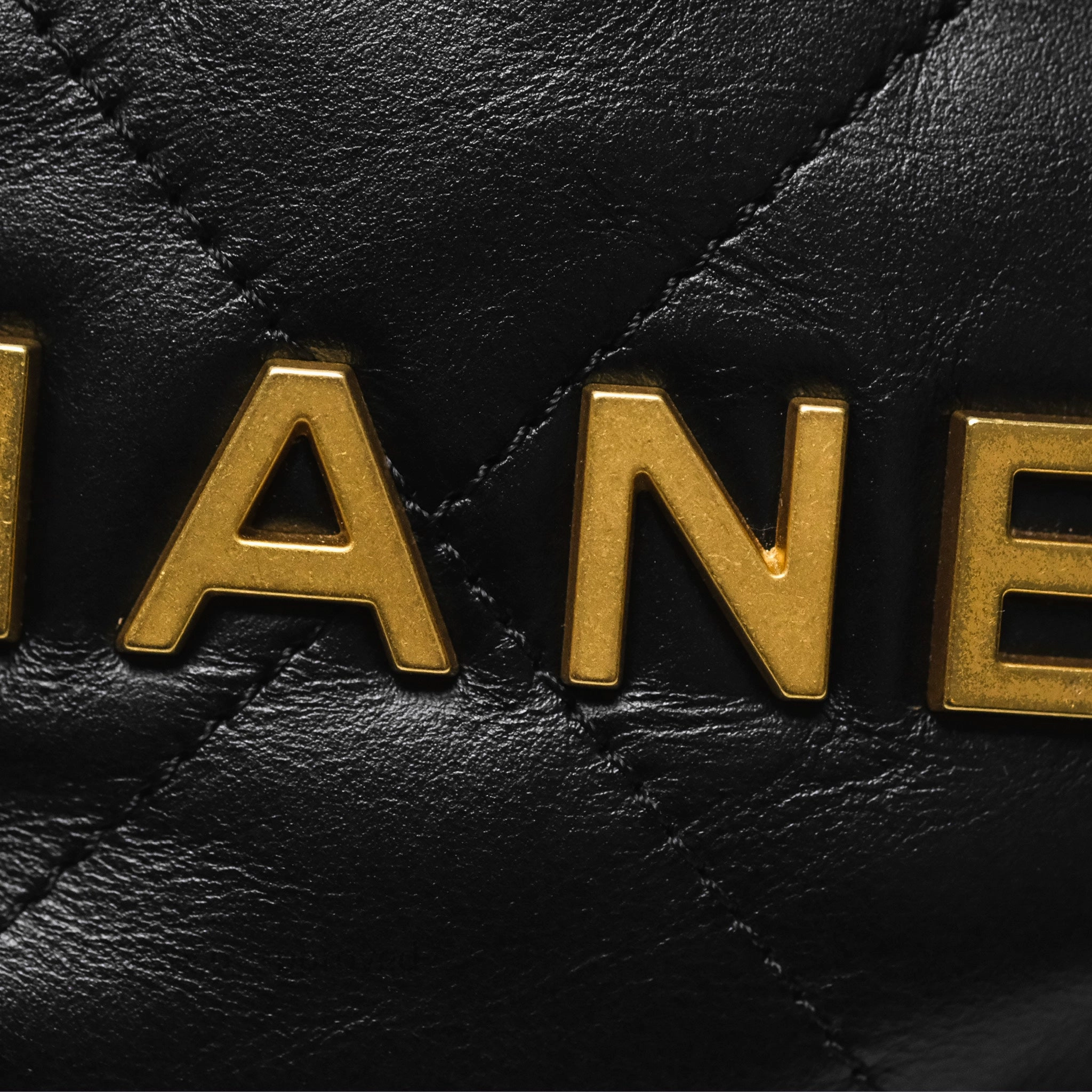 Chanel 22 Mini Bag Black Crumpled Calfskin Aged Gold Hardware