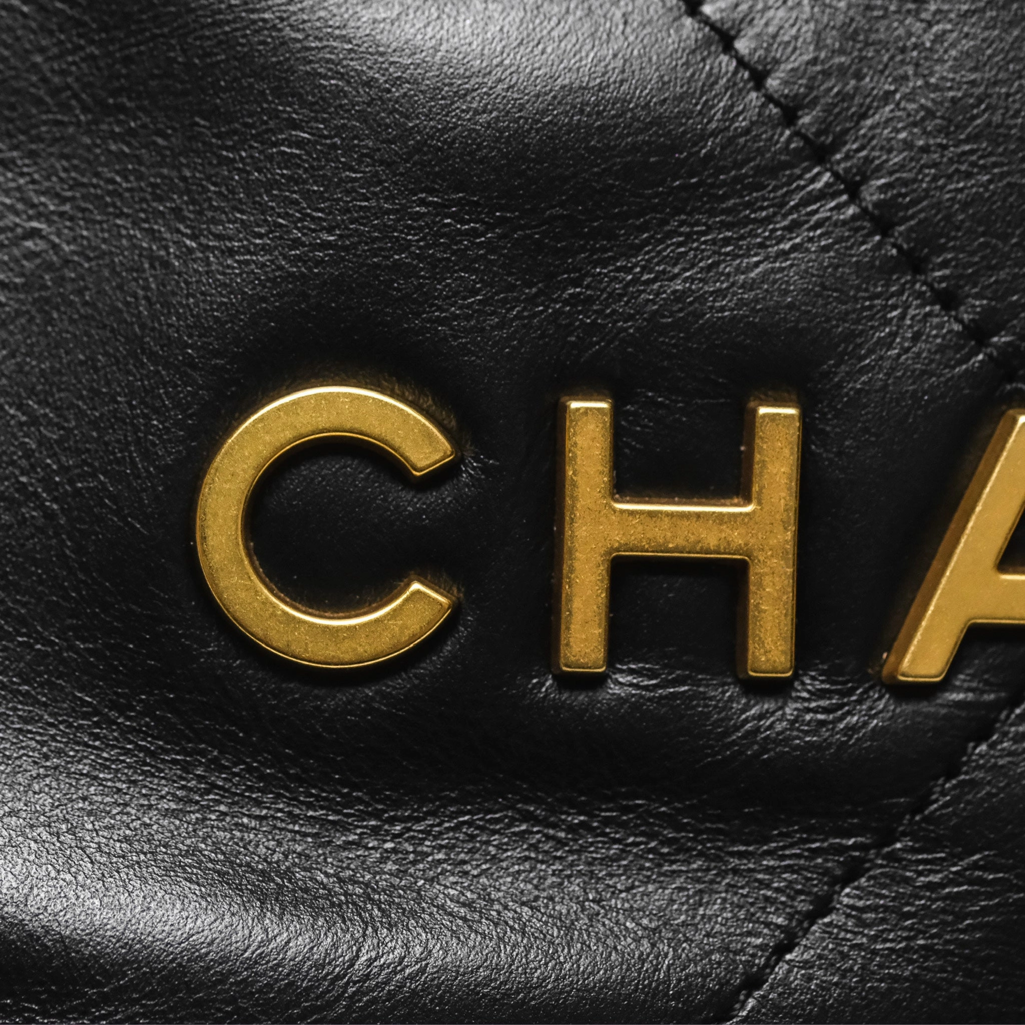 Chanel 22 Mini Bag Black Crumpled Calfskin Aged Gold Hardware