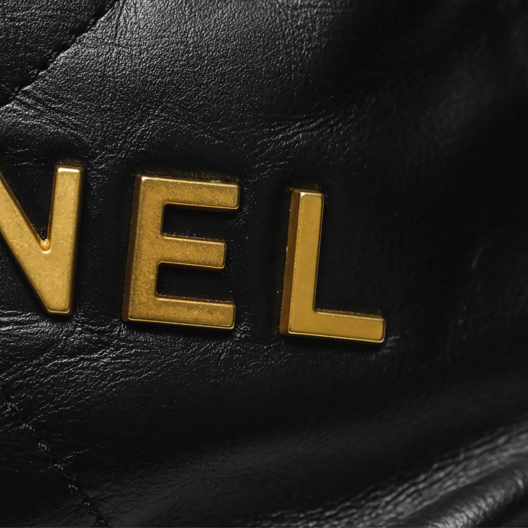 Chanel 22 Mini Bag Black Crumpled Calfskin Aged Gold Hardware