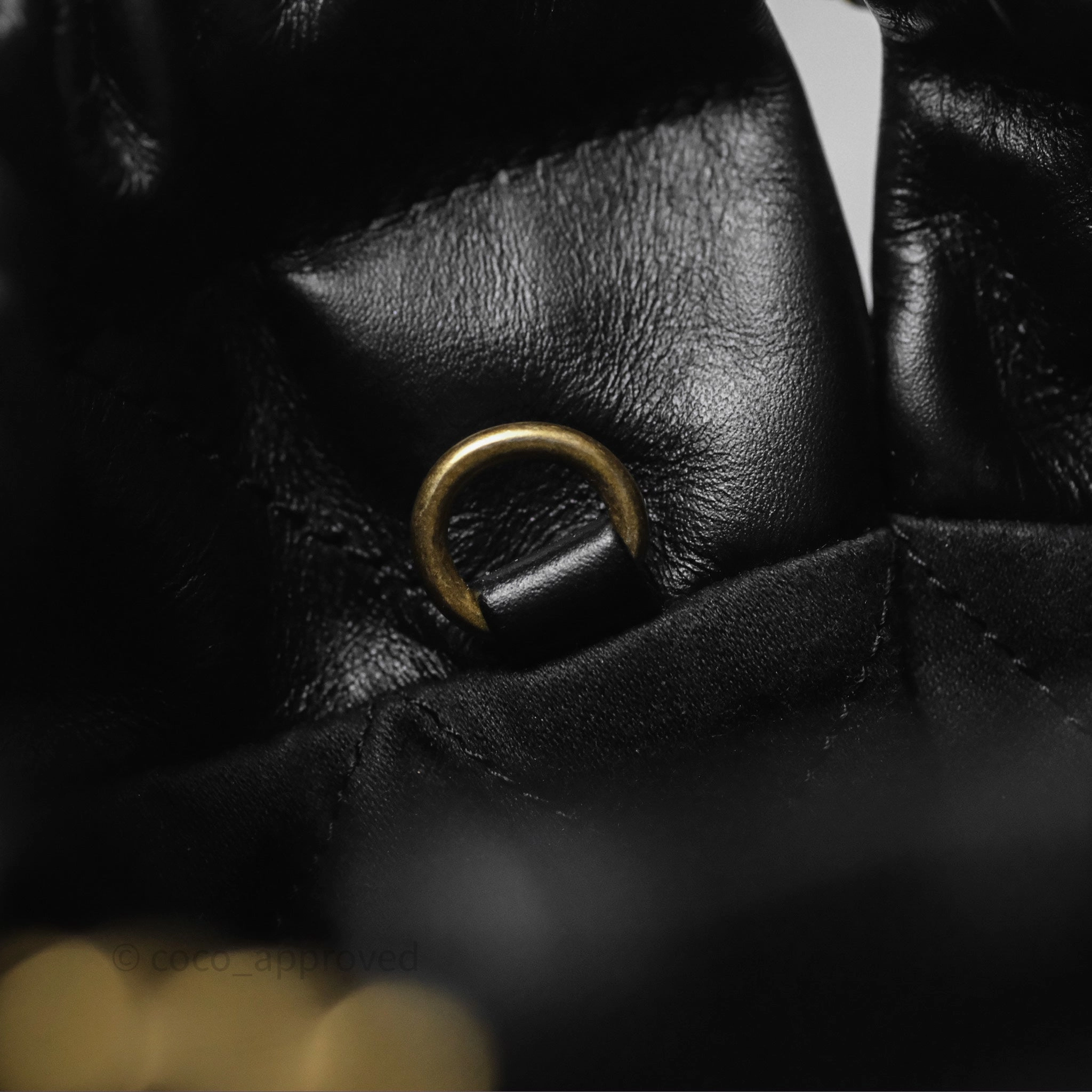 Chanel 22 Mini Bag Black Crumpled Calfskin Aged Gold Hardware