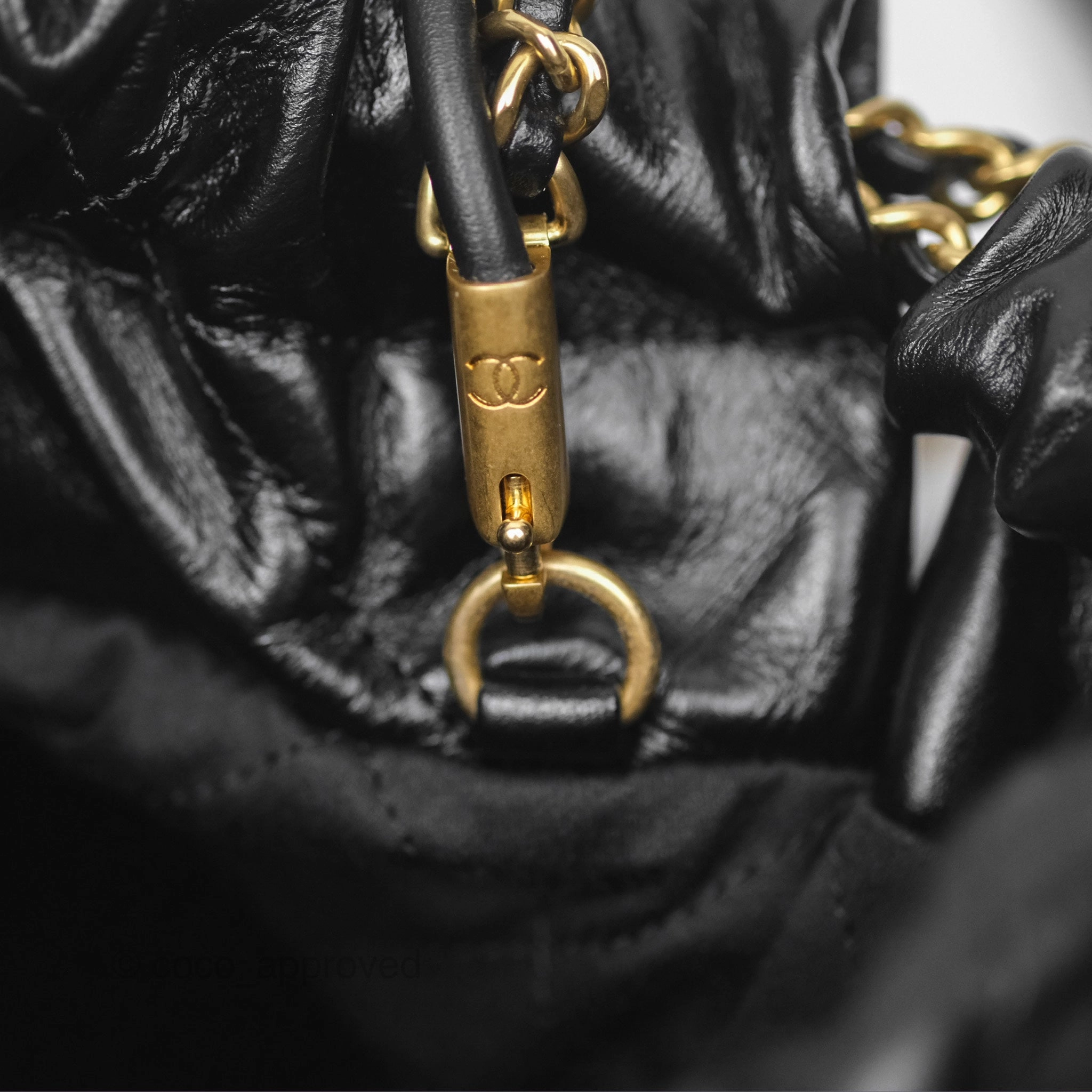 Chanel 22 Mini Bag Black Crumpled Calfskin