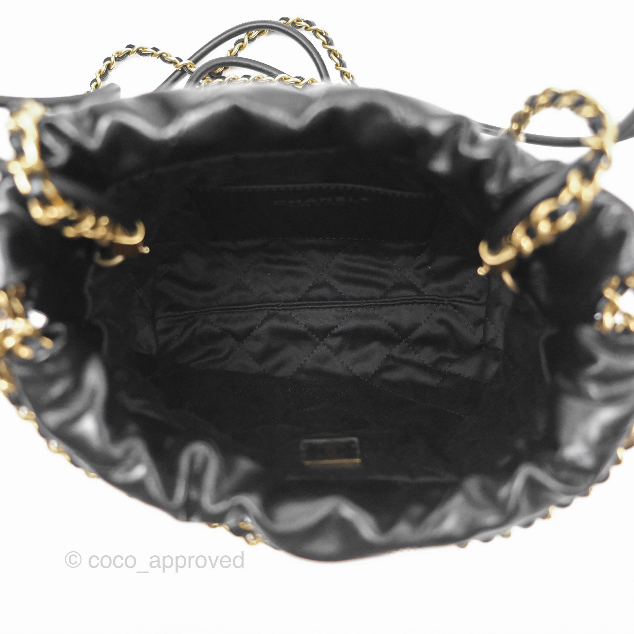 Chanel 22 Mini Bag Black Crumpled Calfskin