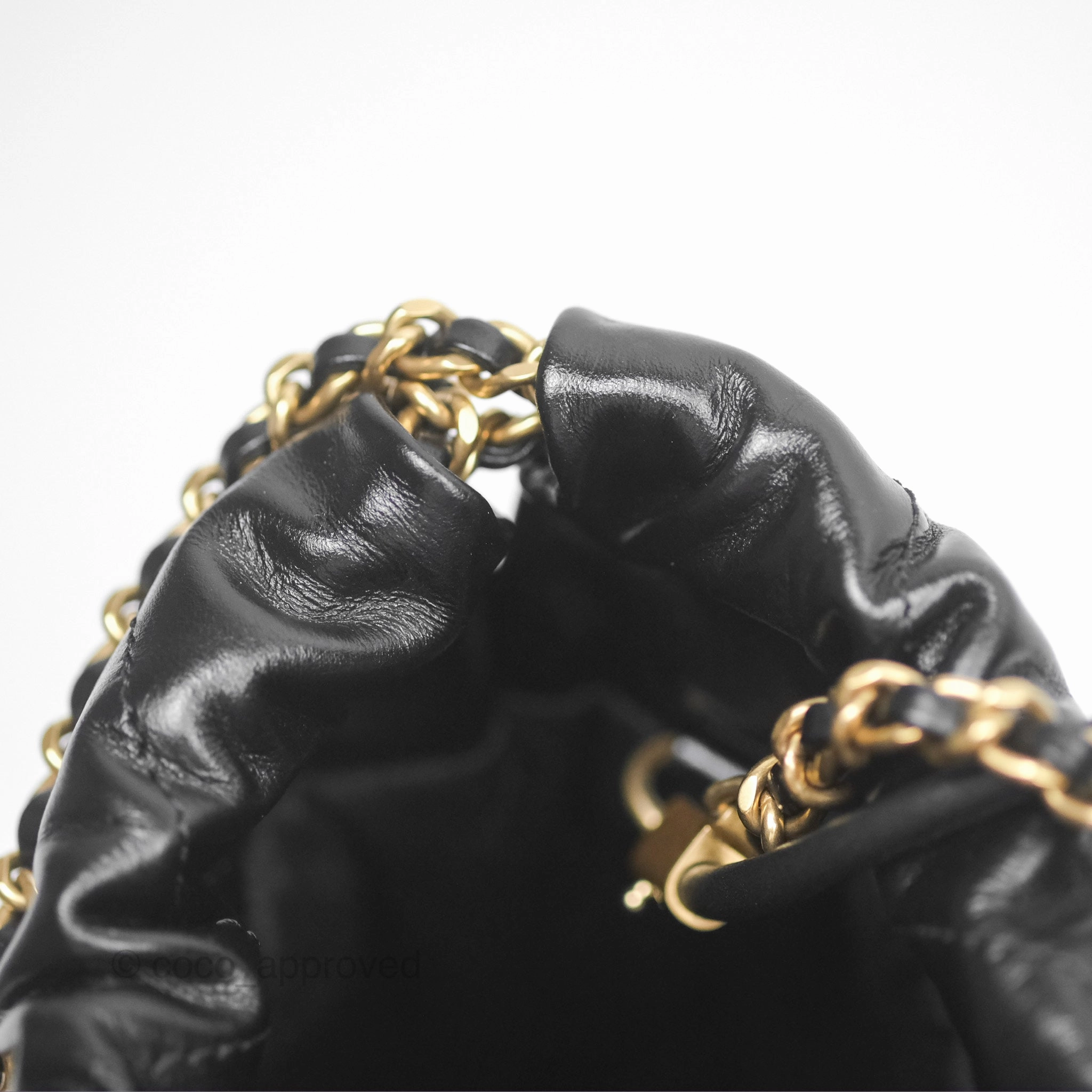 Chanel 22 Mini Bag Black Crumpled Calfskin