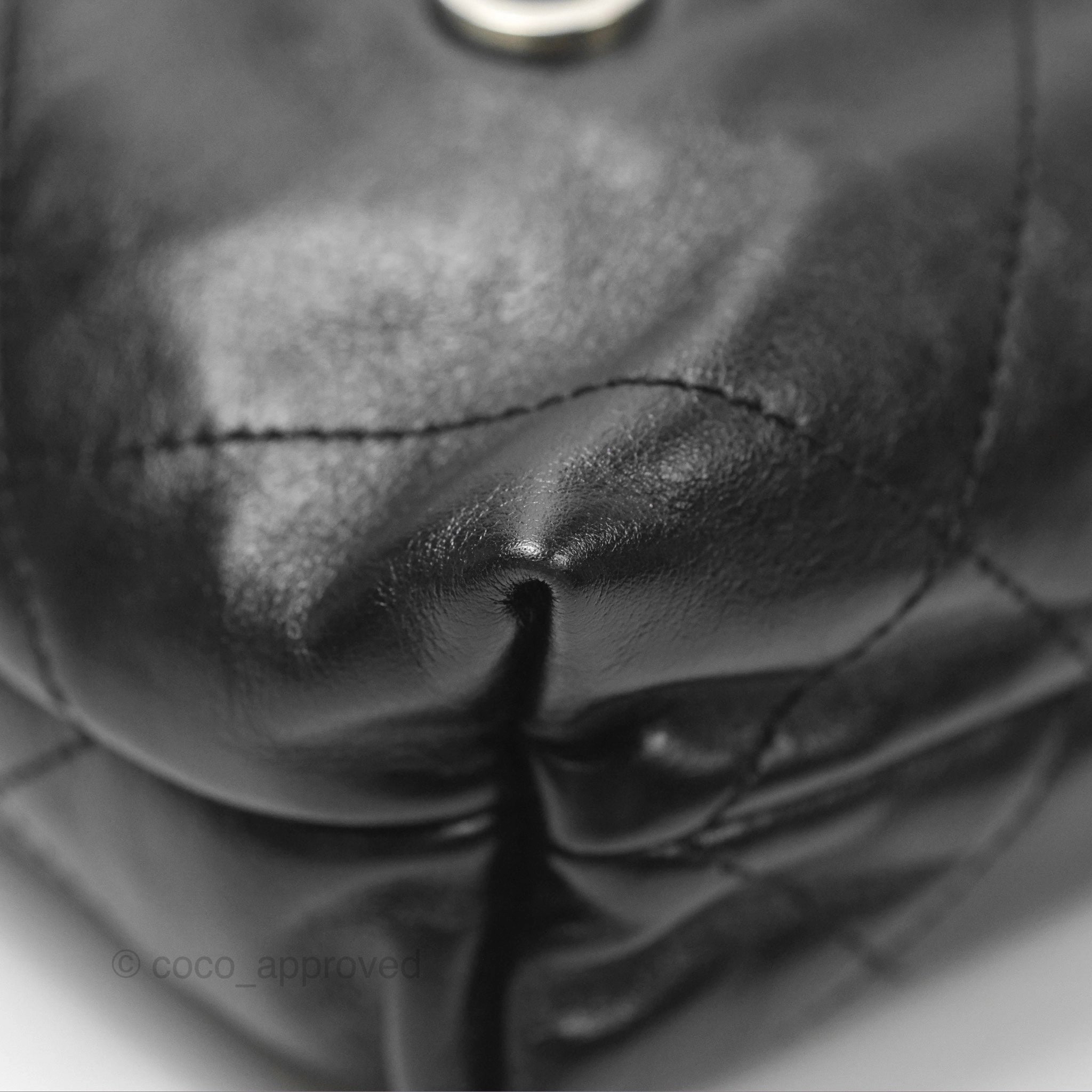 Chanel 22 Mini Bag Black Shiny Crumpled Calfskin Matte Silver Hardware
