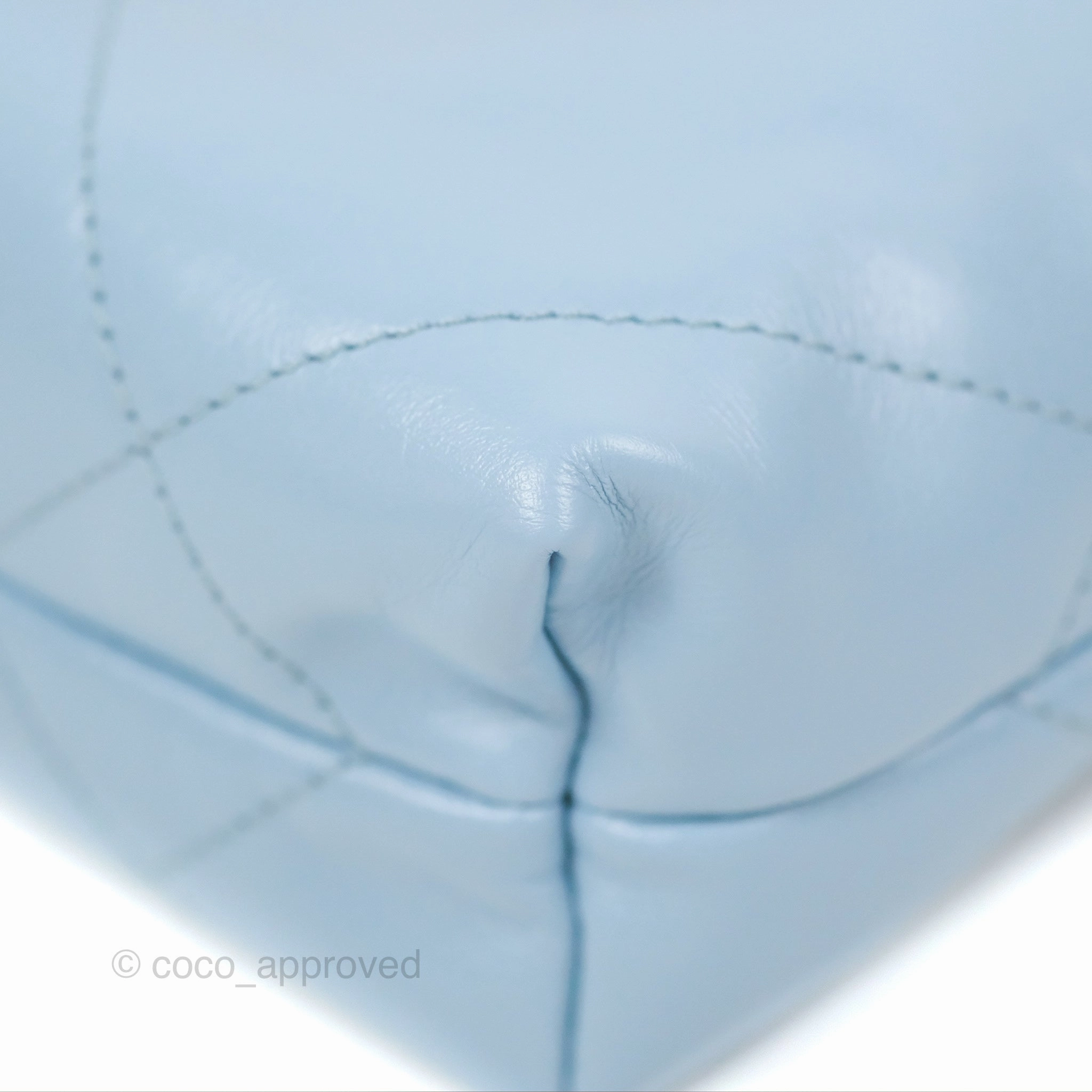 Chanel 22 Mini Bag Light Blue Crumpled Calfskin