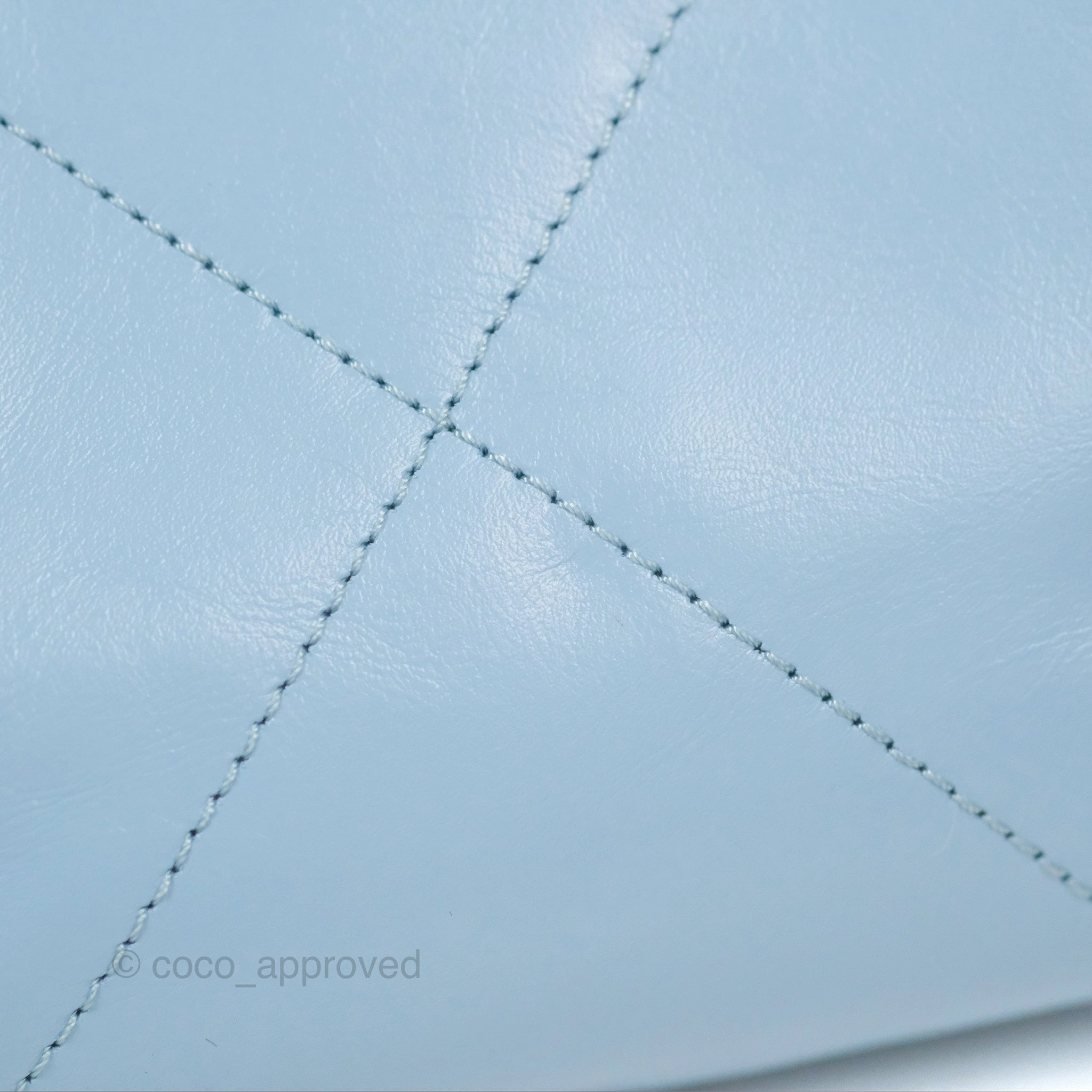 Chanel 22 Mini Bag Light Blue Crumpled Calfskin