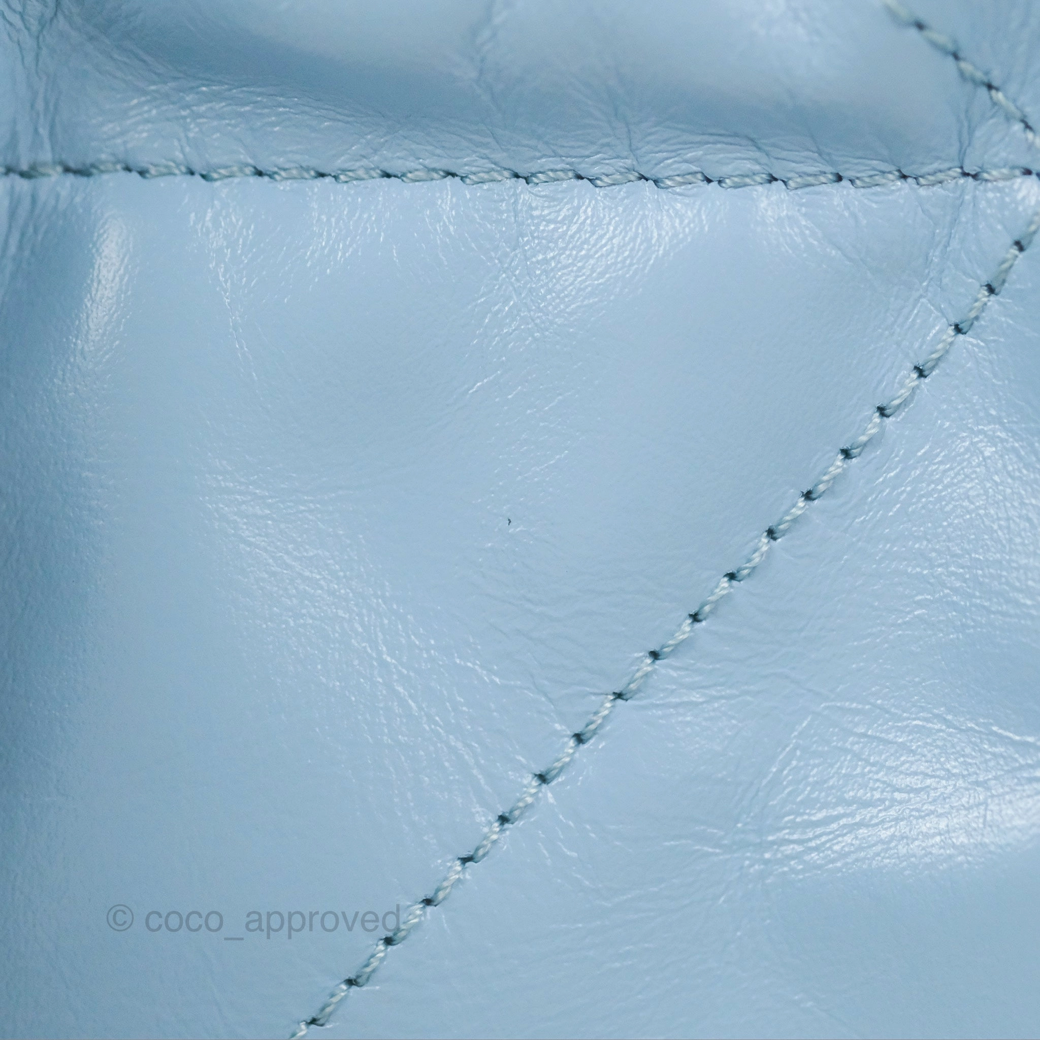 Chanel 22 Mini Bag Light Blue Crumpled Calfskin