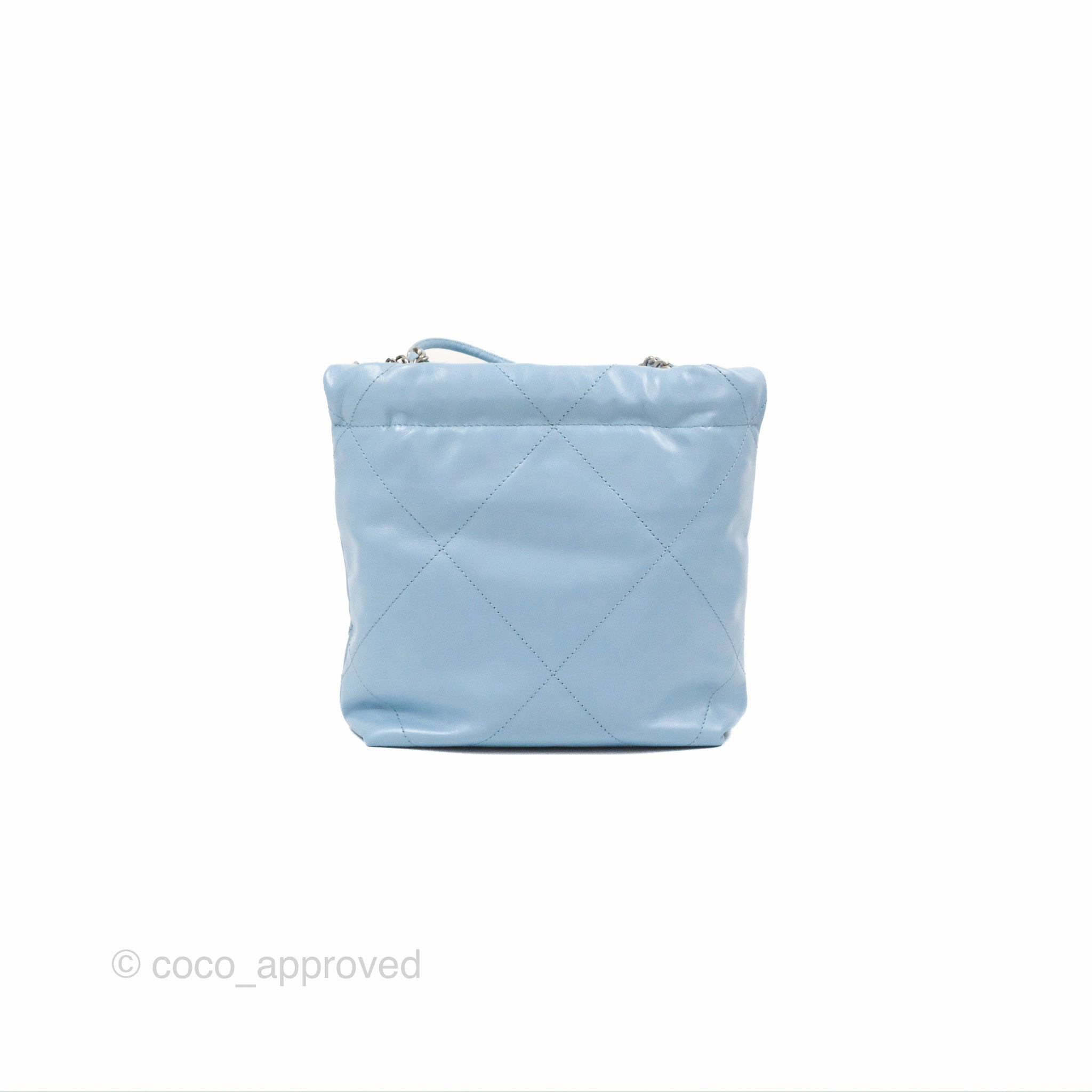 Chanel 22 Mini Bag Light Blue Crumpled Calfskin