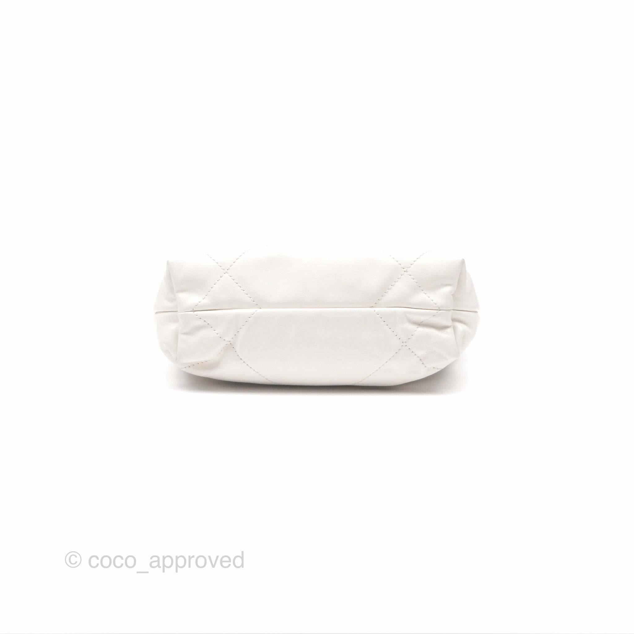 Chanel 22 Mini Bag White Shiny Crumpled Calfskin