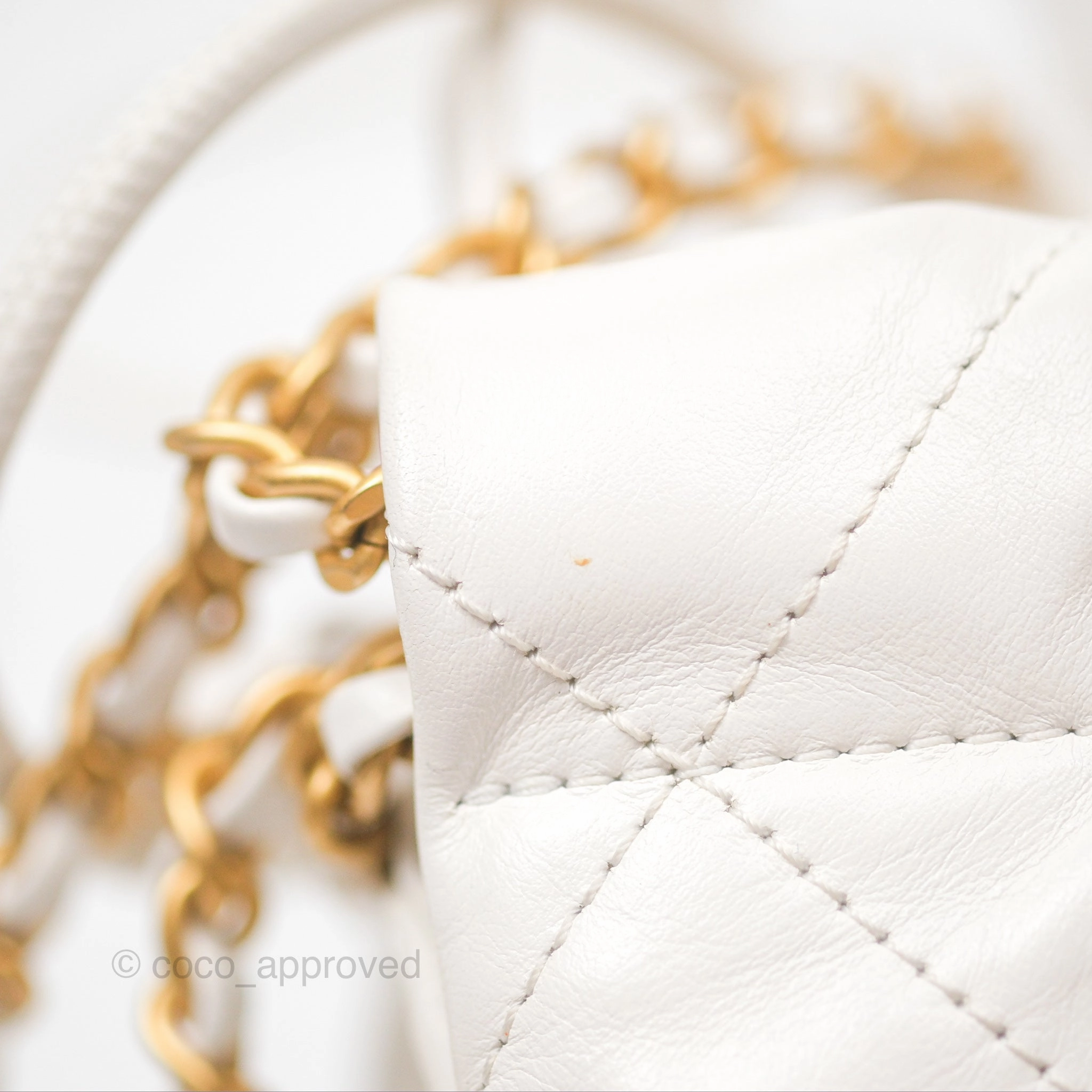 Chanel 22 Mini Bag White Shiny Crumpled Calfskin