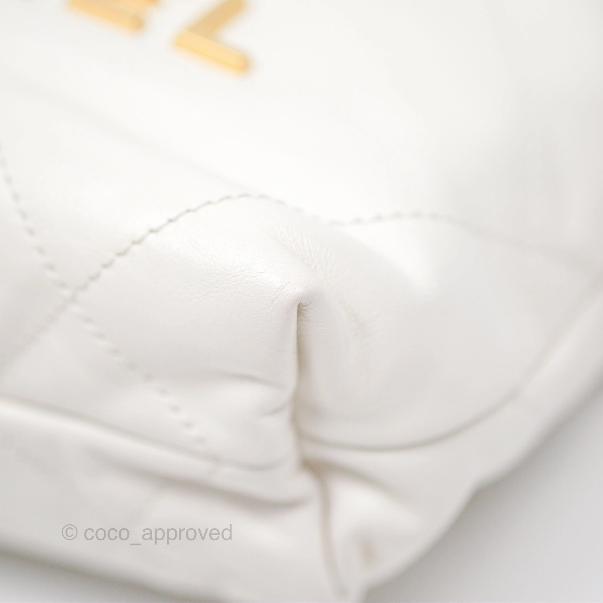 Chanel 22 Mini Bag White Shiny Crumpled Calfskin