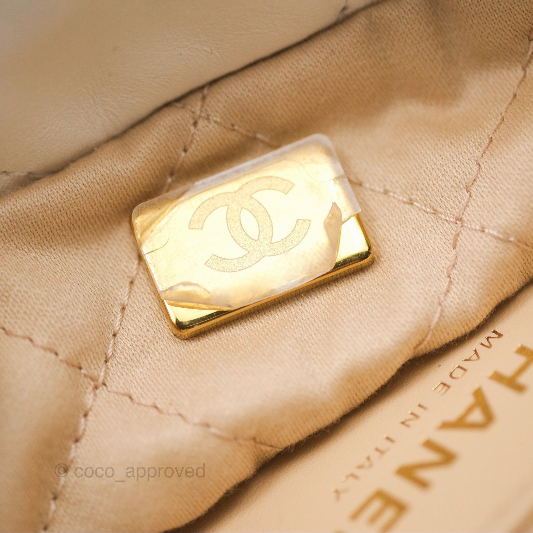 Chanel 22 Mini Bag White Shiny Crumpled Calfskin